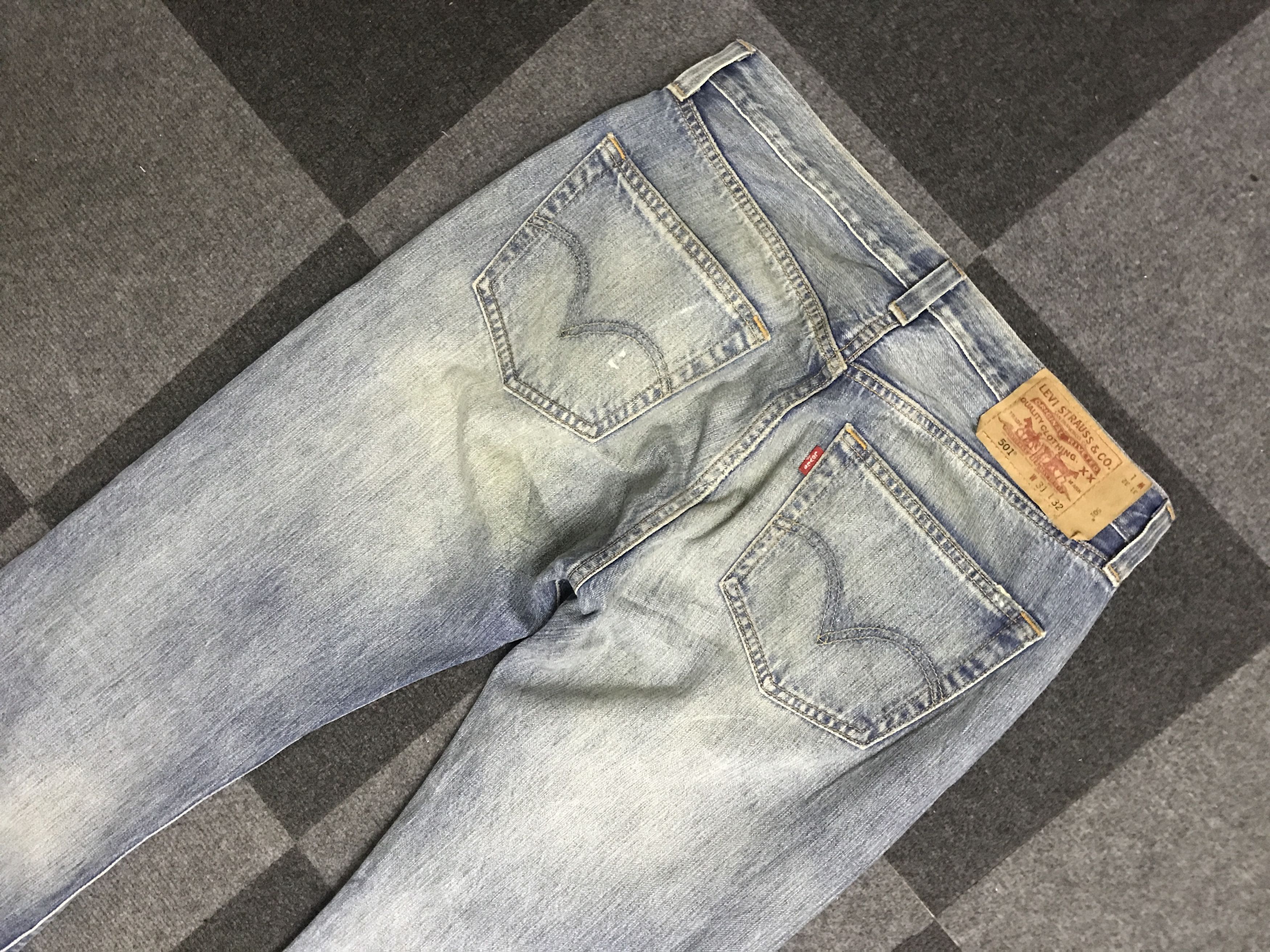 Levi's VLEV126-Levis 501 Medius Wash Distressed Jeans Size US 32 / EU 48 - 10 Thumbnail