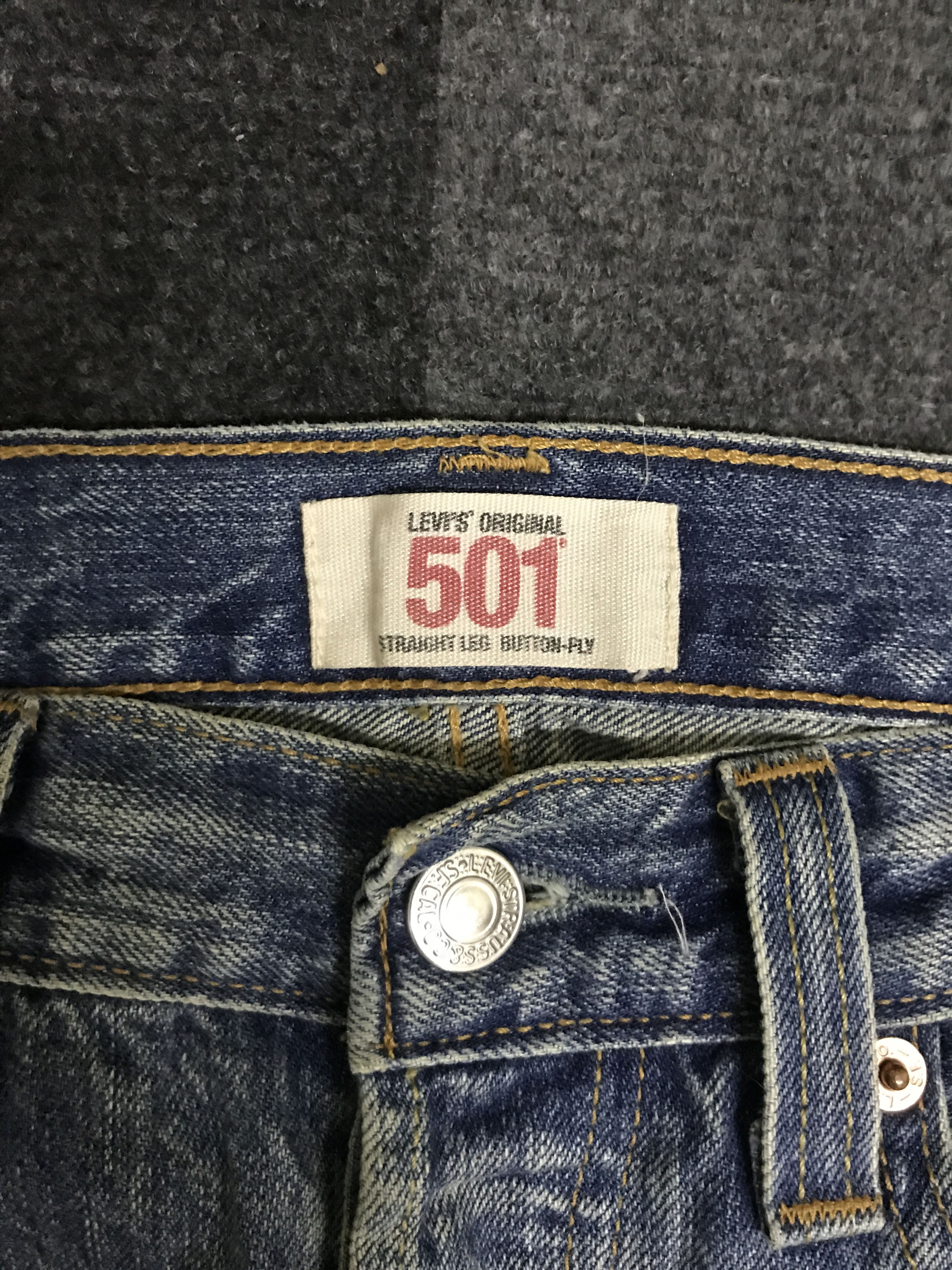 Levi's VLEV126-Levis 501 Medius Wash Distressed Jeans Size US 32 / EU 48 - 7 Thumbnail