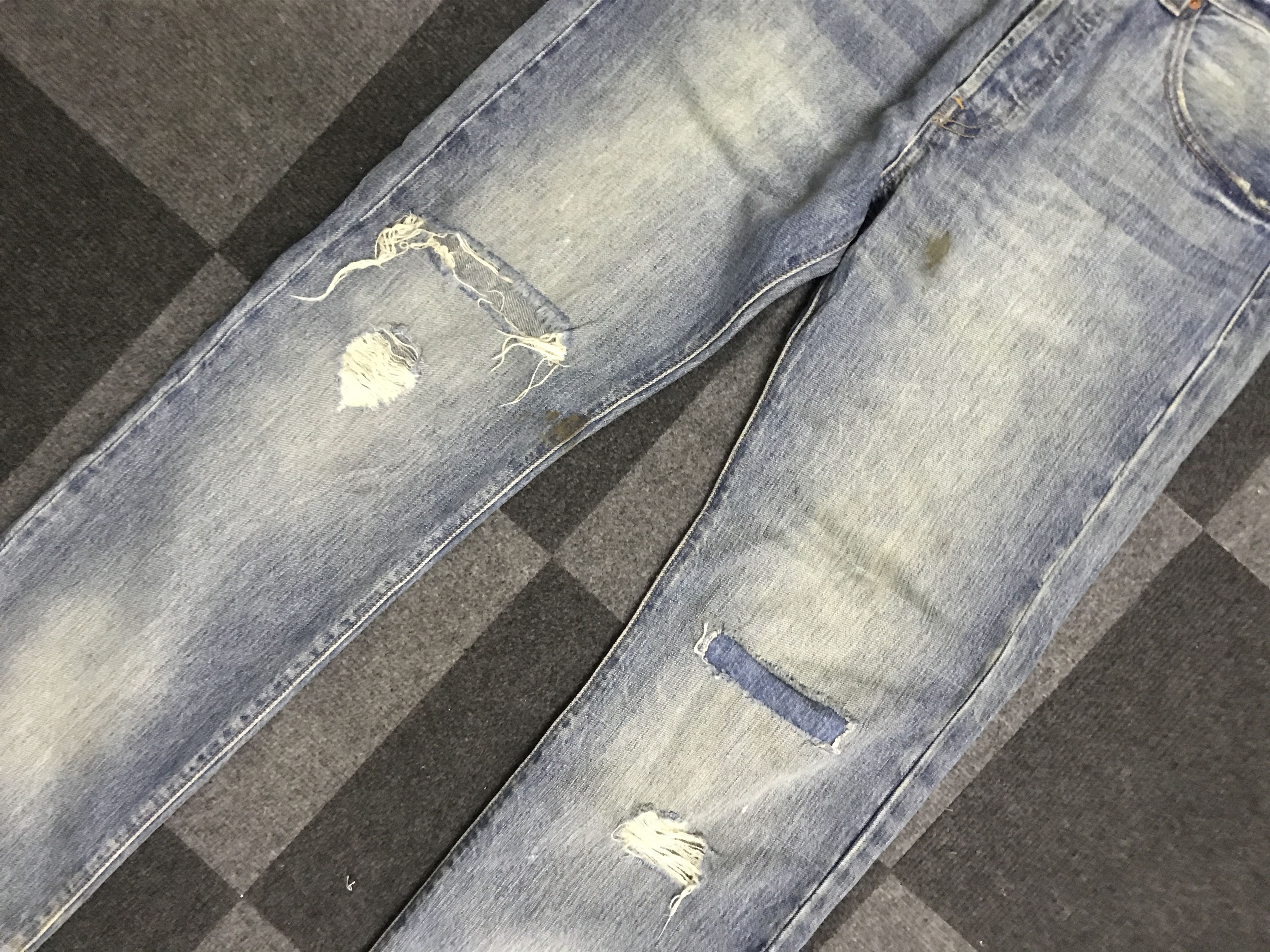 Levi's VLEV126-Levis 501 Medius Wash Distressed Jeans Size US 32 / EU 48 - 3 Thumbnail