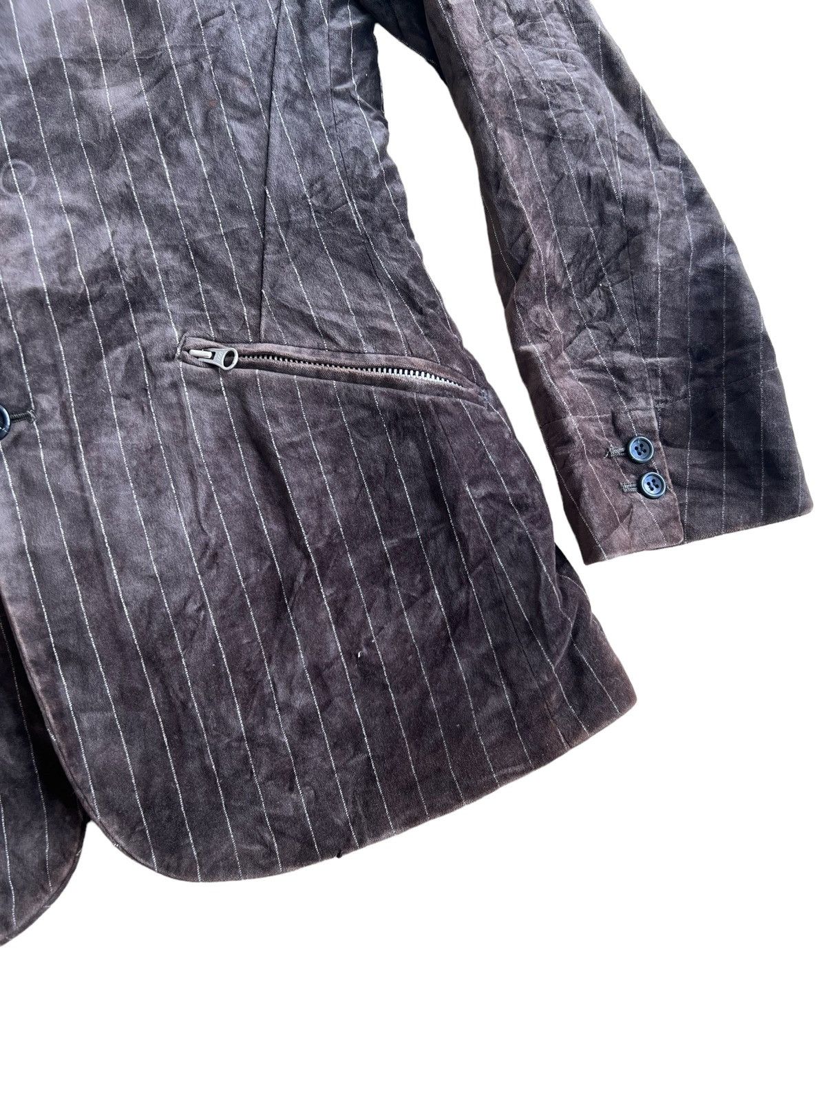 PPFM 1990s PPFM 🇯🇵 Velour Velvet Striped Zipper Pocket Jacket Size US M / EU 48-50 / 2 - 3 Thumbnail