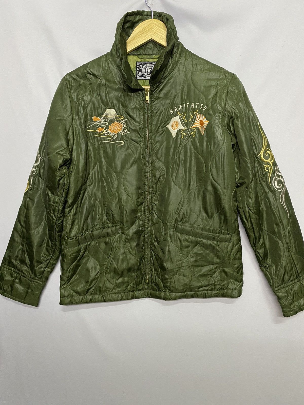 image of Sukajan Souvenir Jacket x Vintage (G) Sukajan Puffer in Green, Men's (Size Small)