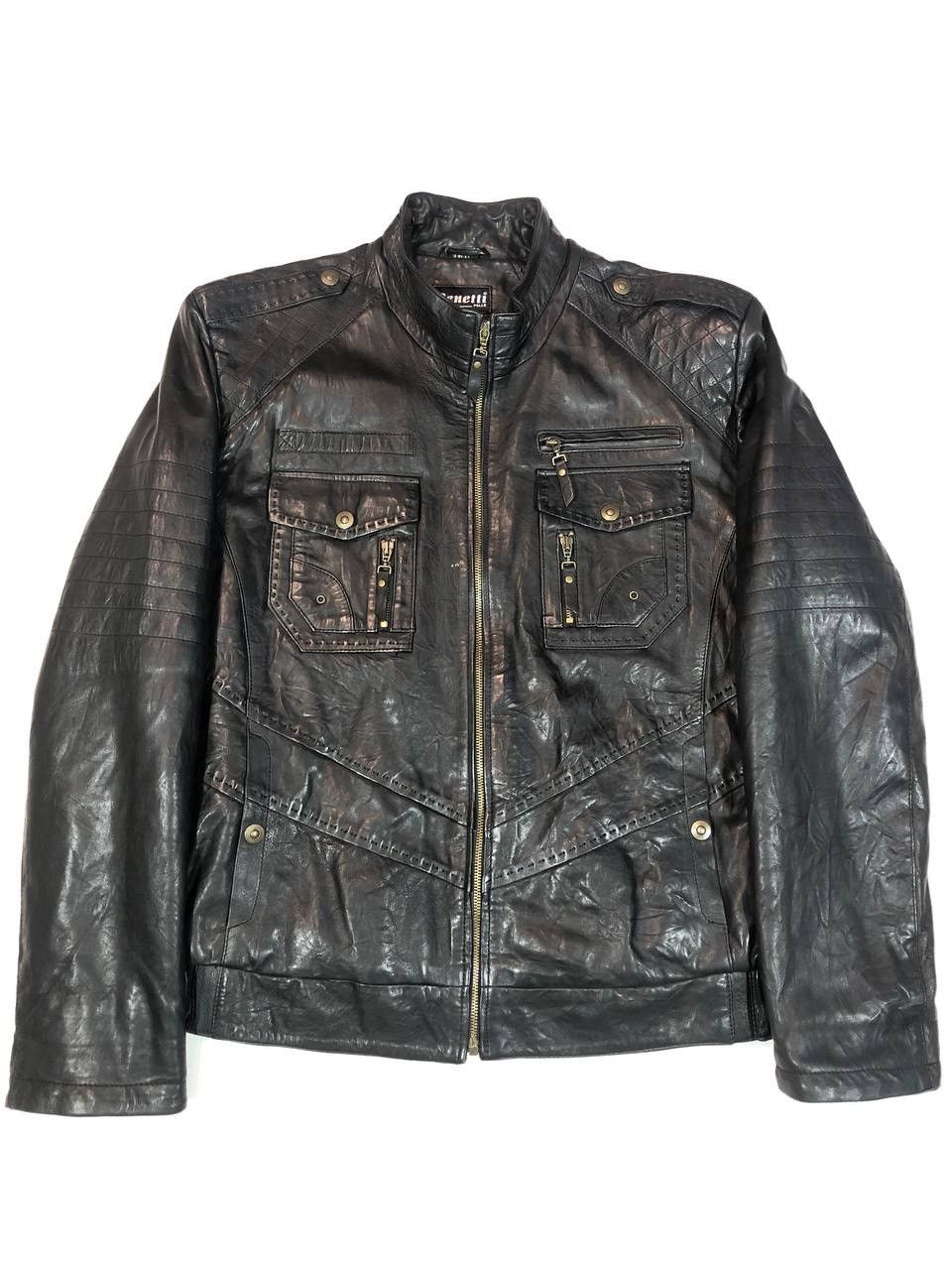 image of Genuine Leather x Leather Jacket Pelle Leather Jacket Vintage in Black, Men's (Size Large)