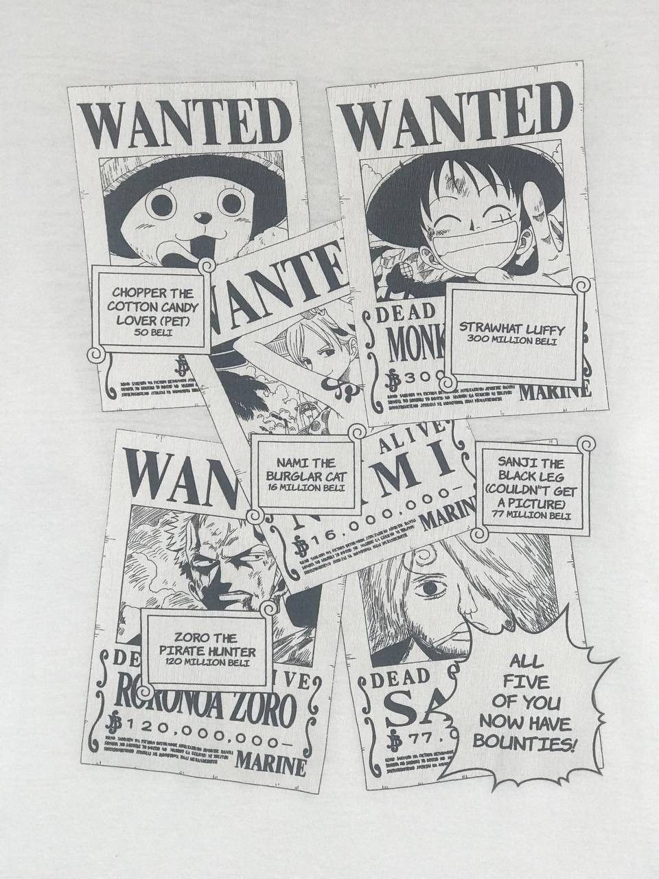 Anime Vintage rare One Piece wanted poster luffy zoro nami sanji Size US L / EU 52-54 / 3 - 4 Thumbnail