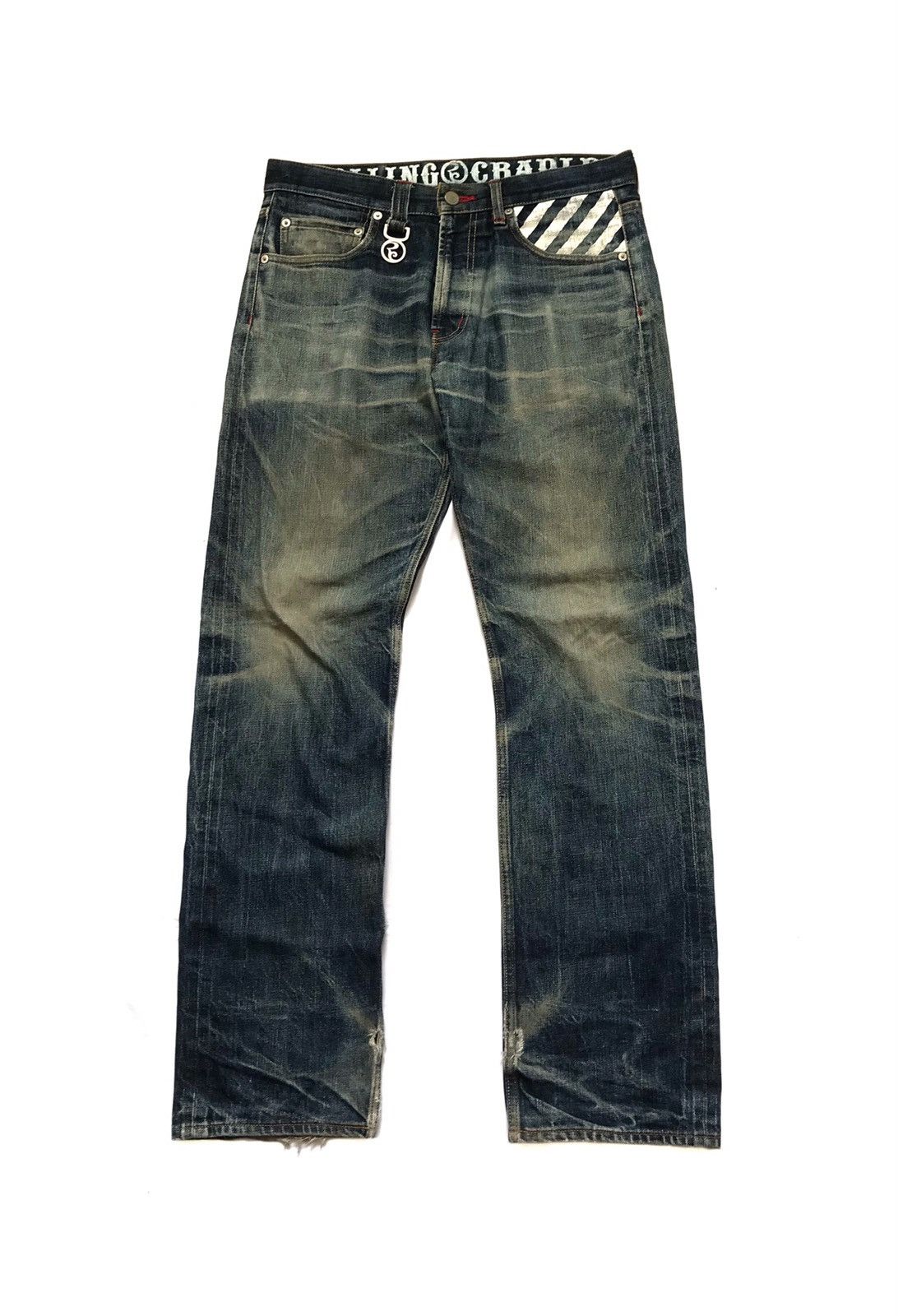 Hysteric Glamour × Japanese Brand ROLLING CRADLE DISTRESSED SELVEDGE JEANS Size US 32 / EU 48 - 1 Thumbnail