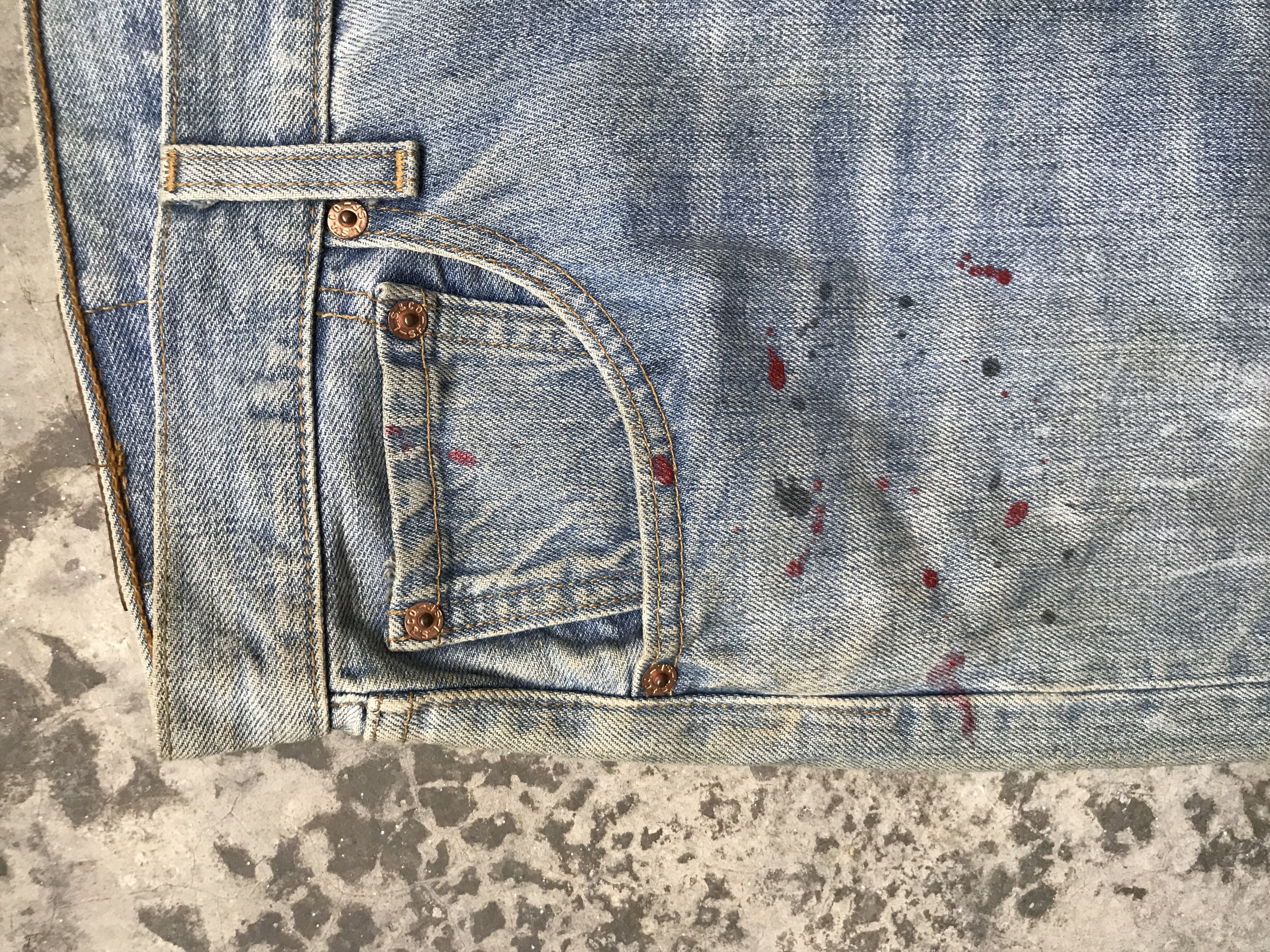 Levi's VLEV65 - Vintage Levis 501 Short Painter Jeans Size US 32 / EU 48 - 3 Thumbnail