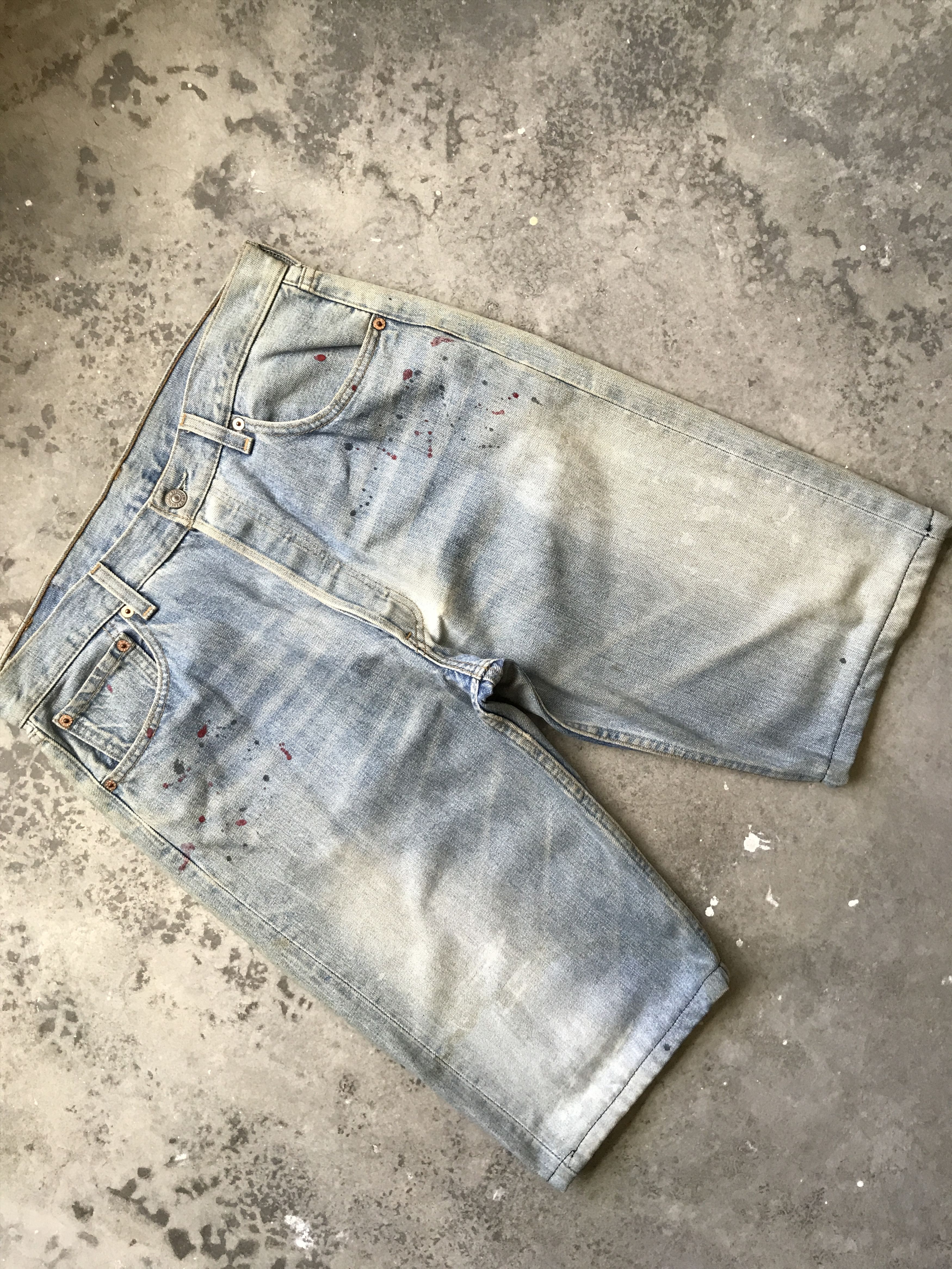 Levi's VLEV65 - Vintage Levis 501 Short Painter Jeans Size US 32 / EU 48 - 2 Thumbnail