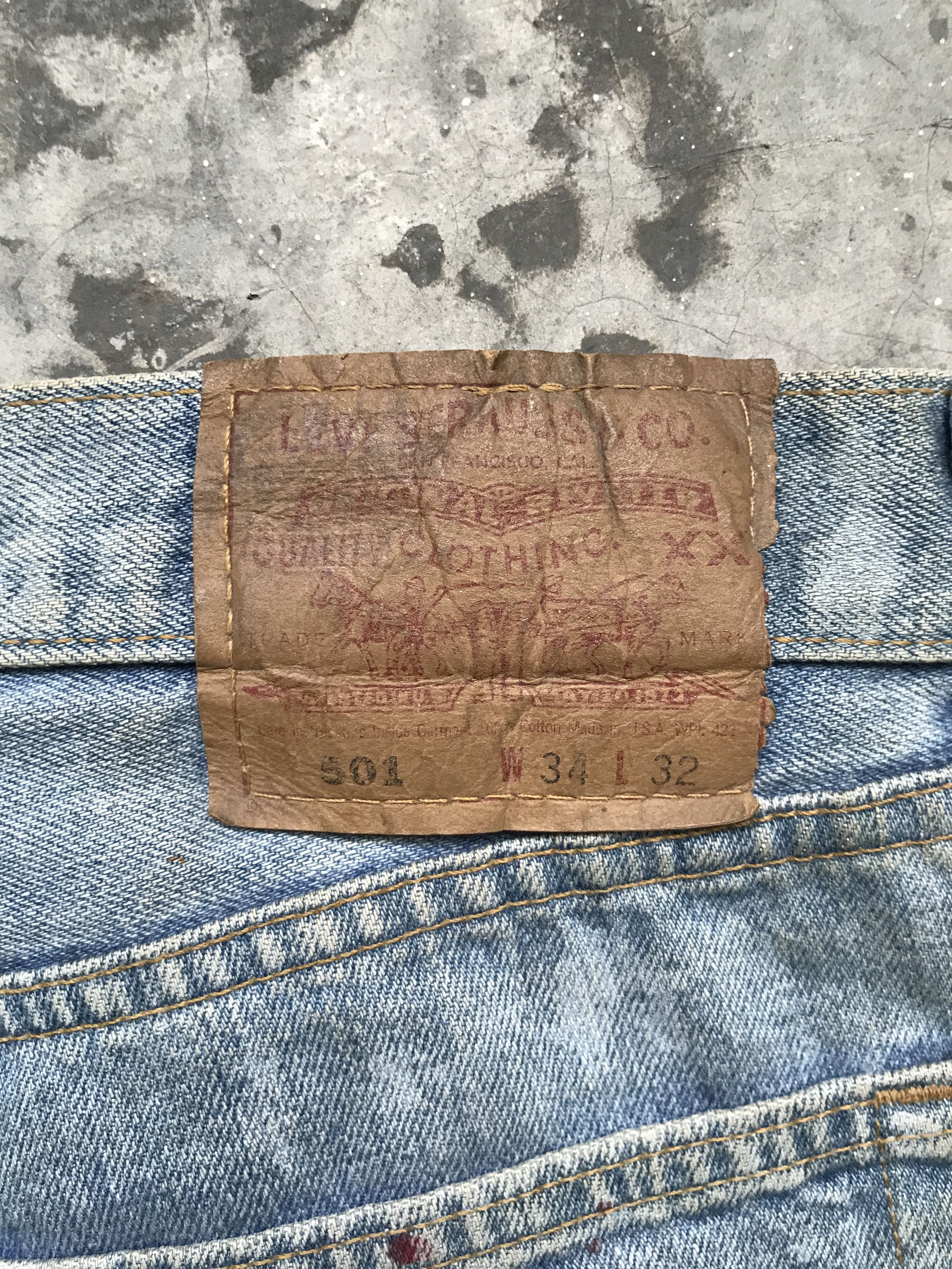 Levi's VLEV65 - Vintage Levis 501 Short Painter Jeans Size US 32 / EU 48 - 13 Thumbnail