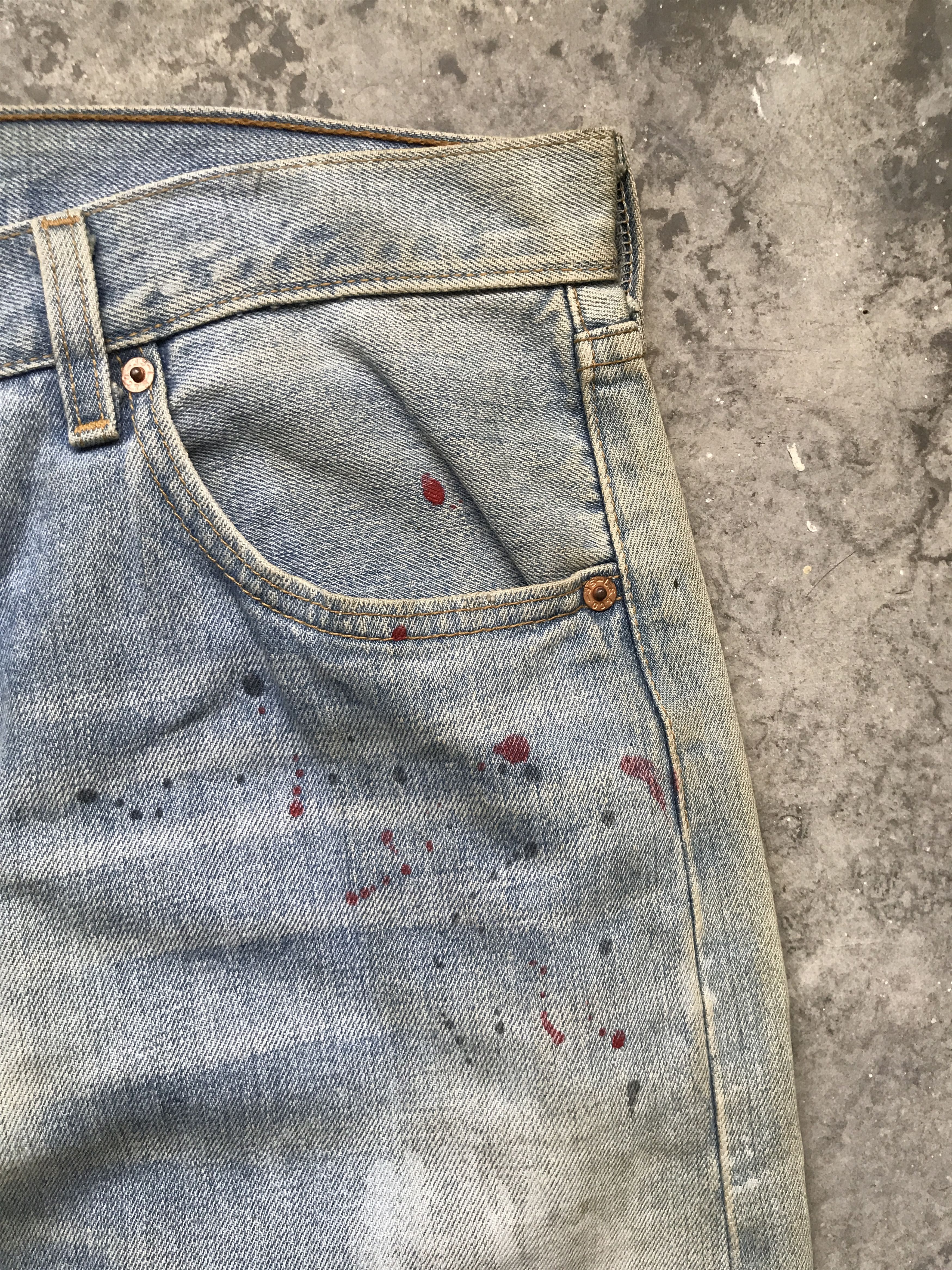 Levi's VLEV65 - Vintage Levis 501 Short Painter Jeans Size US 32 / EU 48 - 4 Thumbnail