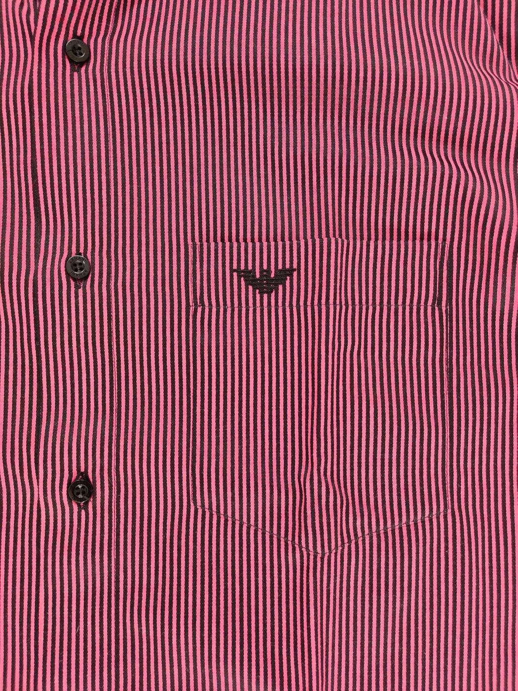 Armani ⚡️QUICK SALE⚡️ Armani Pink and Black Stripes Shirt Size US L / EU 52-54 / 3 - 3 Thumbnail