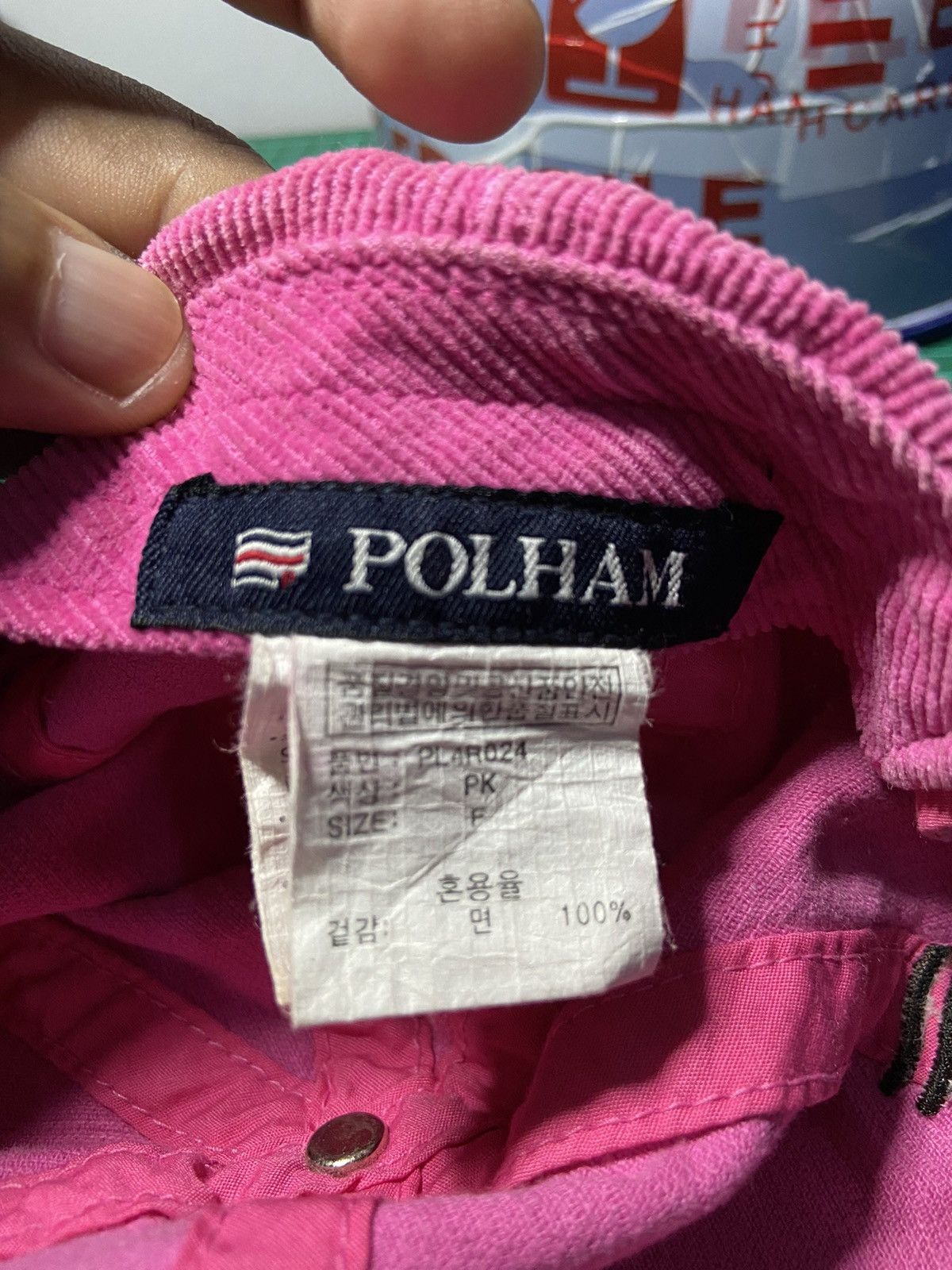 Japanese Brand POLHAM SPELL CORDUROY CAP HAT PINK Size ONE SIZE - 4 Thumbnail