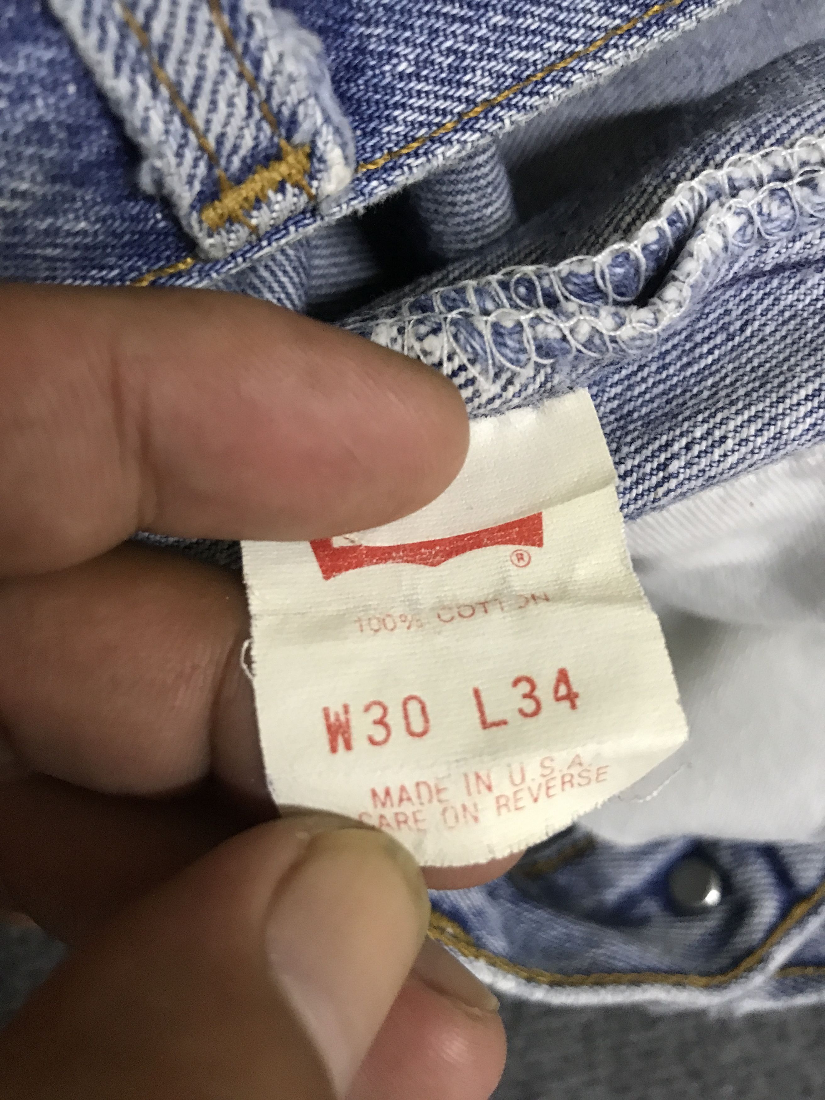 Art Comes First VLEV129-Vintage Levis 501 Paint Art Light Wash Jeans Size US 29 - 14 Thumbnail