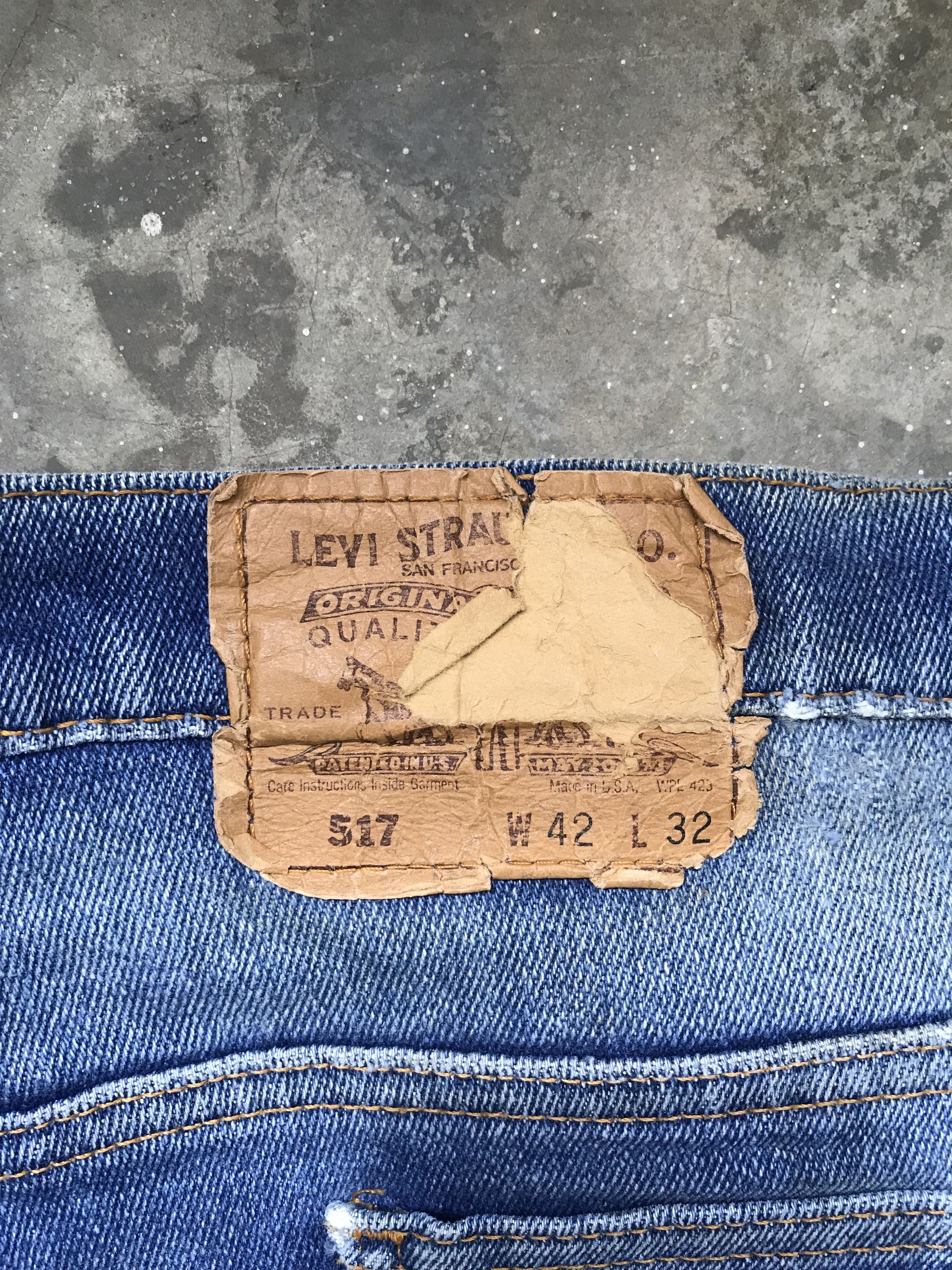 Levi's VLEV57 Vintage Levis 517 Medium Wash Light Distressed Jeans Size US 40 / EU 56 - 13 Thumbnail