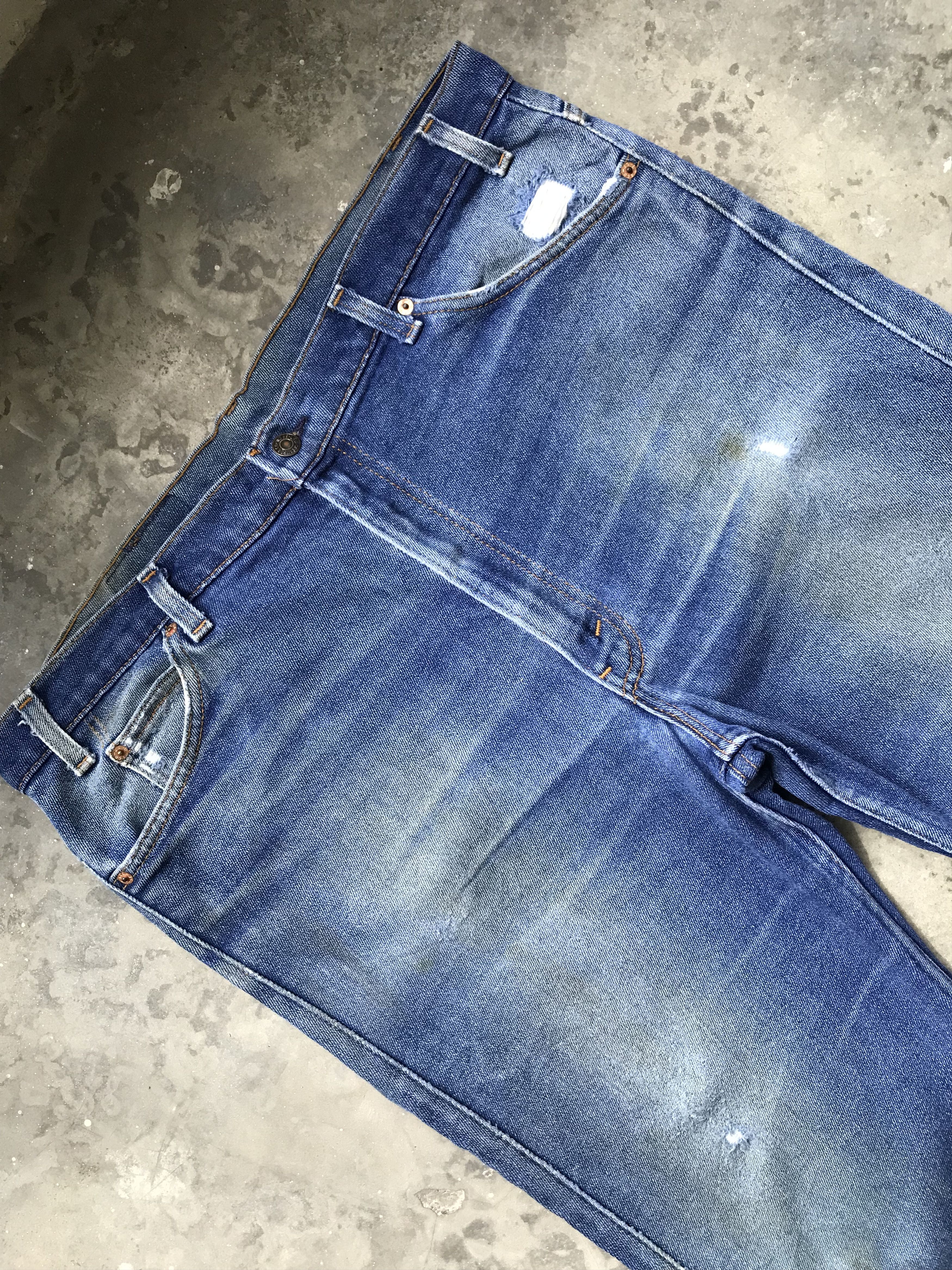 Levi's VLEV57 Vintage Levis 517 Medium Wash Light Distressed Jeans Size US 40 / EU 56 - 2 Thumbnail