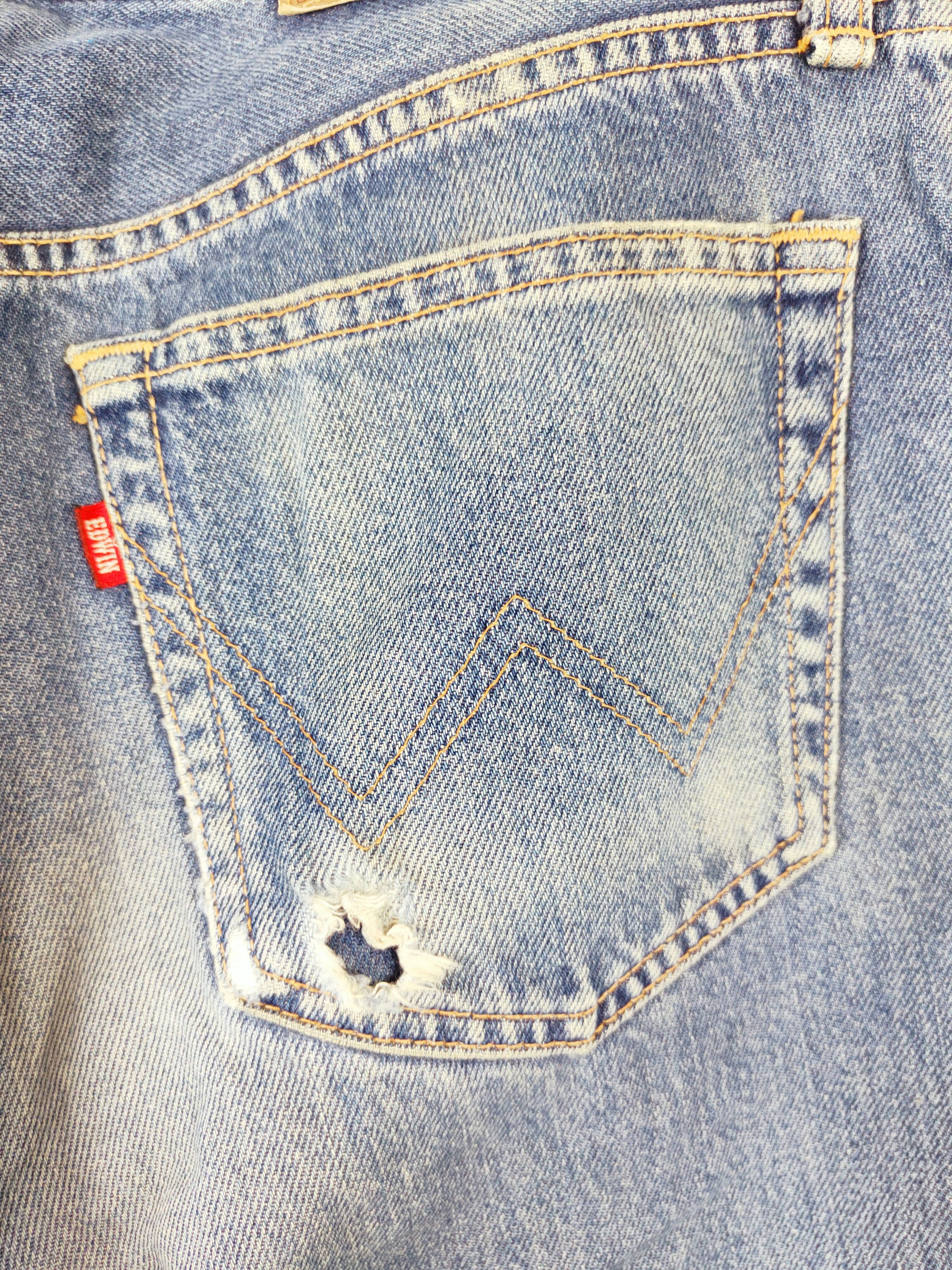 Edwin Blue Distressed Multi Pocket Denim #S134