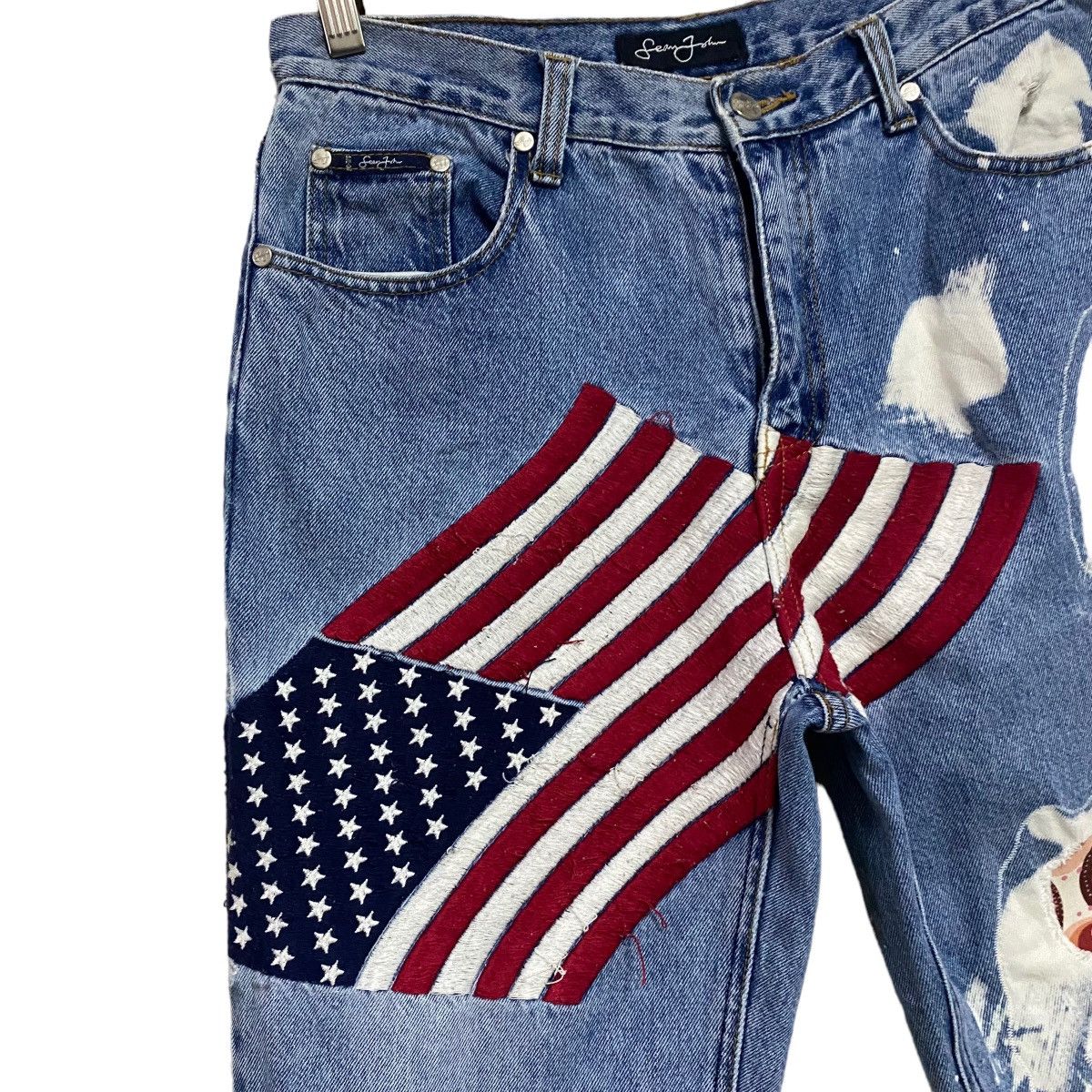 Sean John Vintage Sean John Denim Embroidery Patchwork Jeans USA Flag Size US 31 - 5 Thumbnail