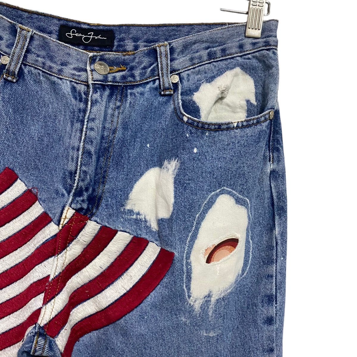 Sean John Vintage Sean John Denim Embroidery Patchwork Jeans USA Flag Size US 31 - 4 Thumbnail
