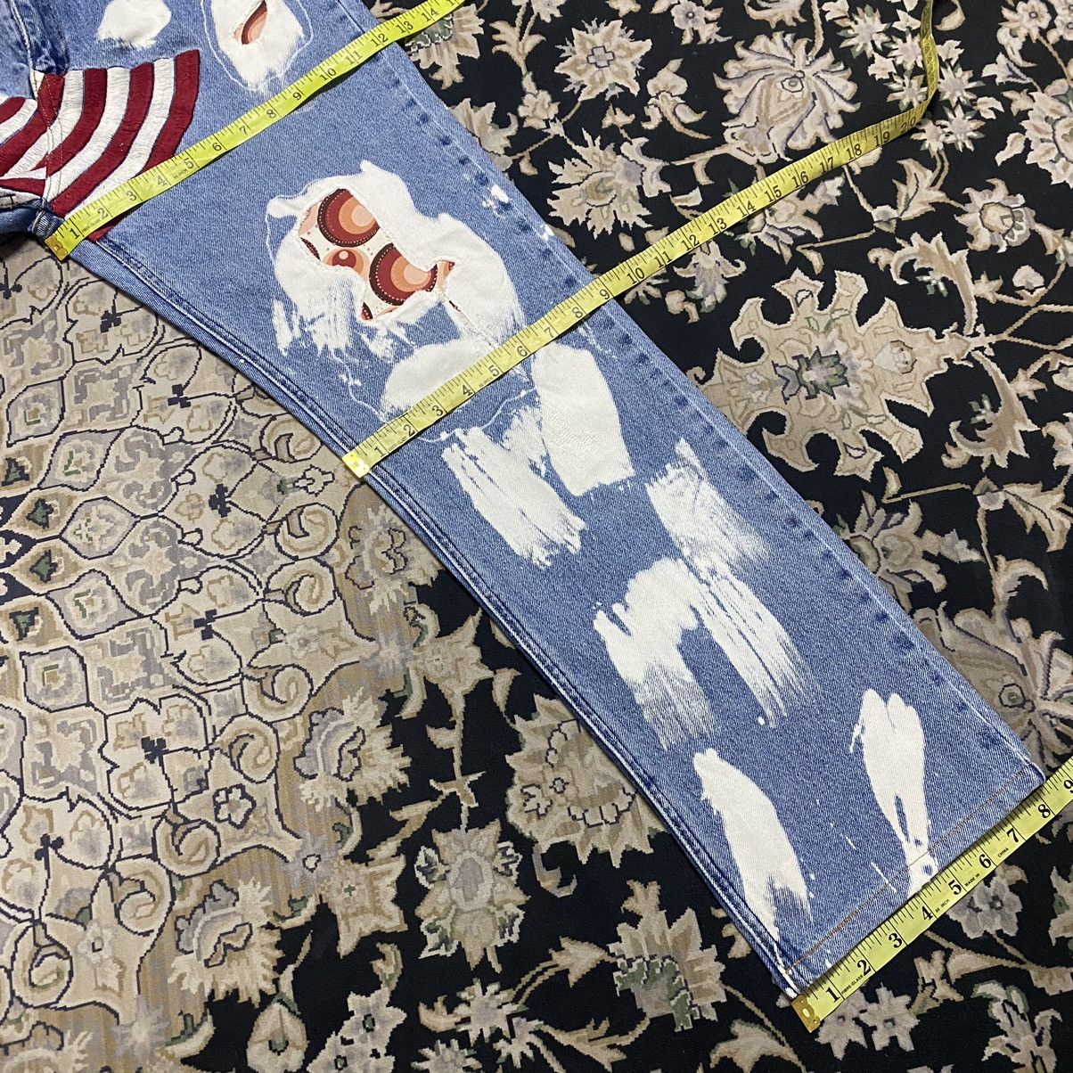 Sean John Vintage Sean John Denim Embroidery Patchwork Jeans USA Flag Size US 31 - 20 Thumbnail