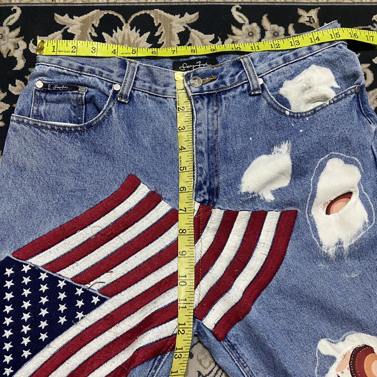 Sean John Vintage Sean John Denim Embroidery Patchwork Jeans USA Flag Size US 31 - 18 Thumbnail