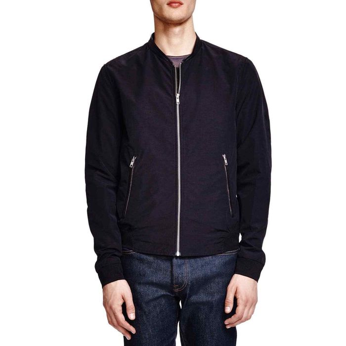 The Kooples THE KOOPLES Bomber Jacket Wool Leather Details Varsity Coat ...