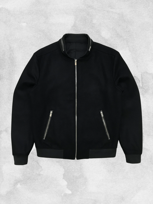 The Kooples THE KOOPLES Bomber Jacket Wool Leather Details Varsity Coat ...