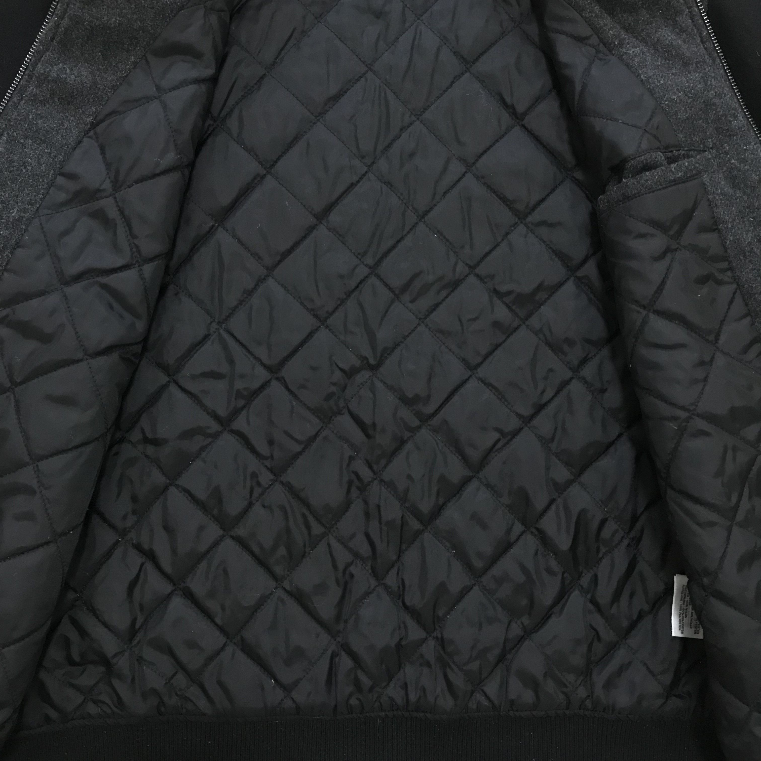 Edwin EDWIN Baller Bomber Jacket Wool Black Grey Varsity Quilted Size US L / EU 52-54 / 3 - 10 Thumbnail