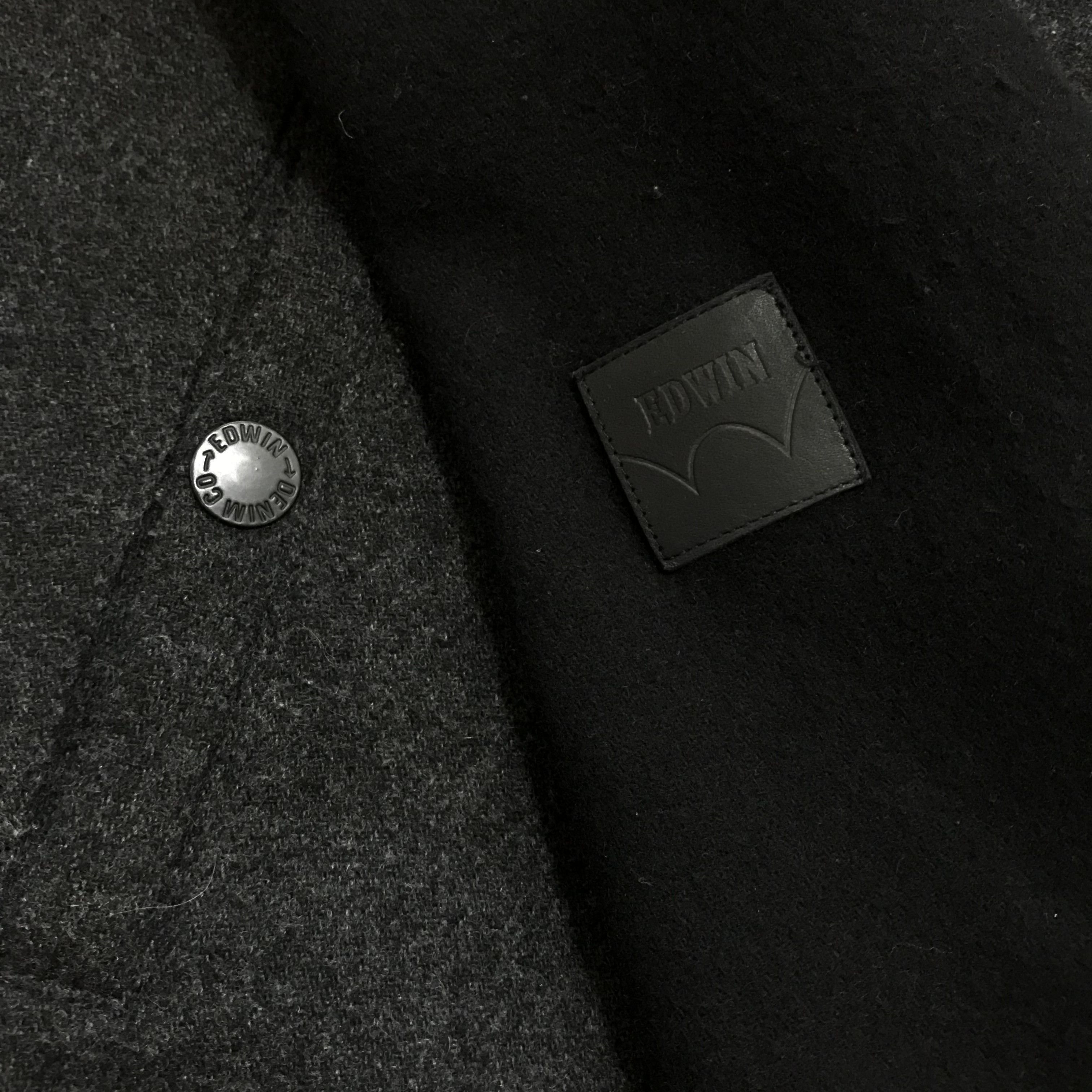Edwin EDWIN Baller Bomber Jacket Wool Black Grey Varsity Quilted Size US L / EU 52-54 / 3 - 8 Thumbnail