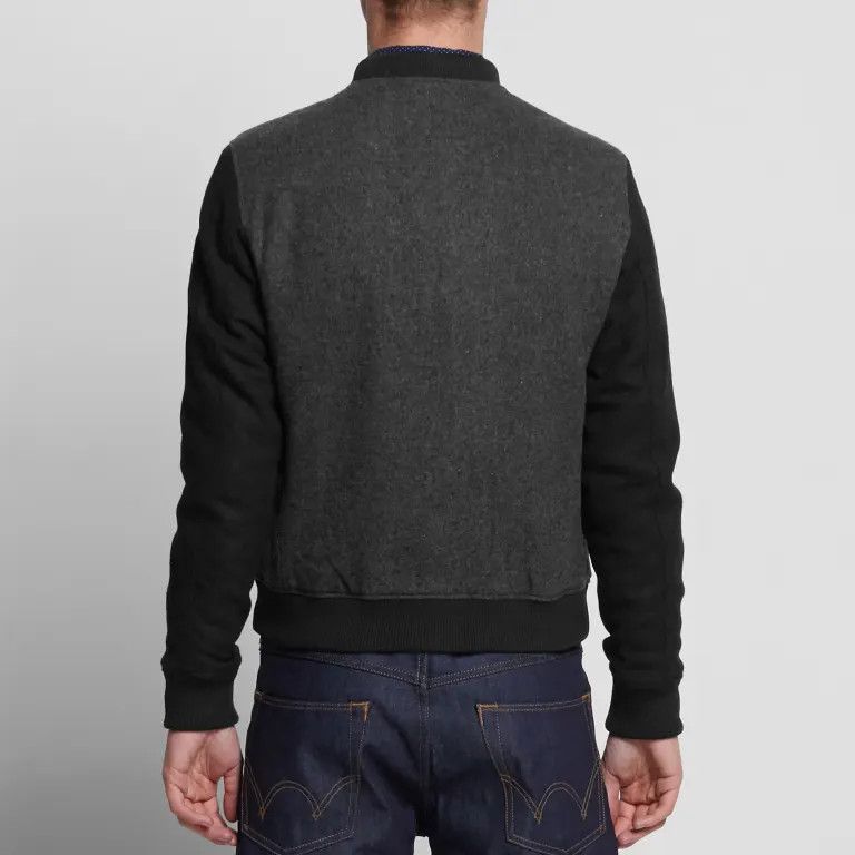 Edwin EDWIN Baller Bomber Jacket Wool Black Grey Varsity Quilted Size US L / EU 52-54 / 3 - 5 Thumbnail