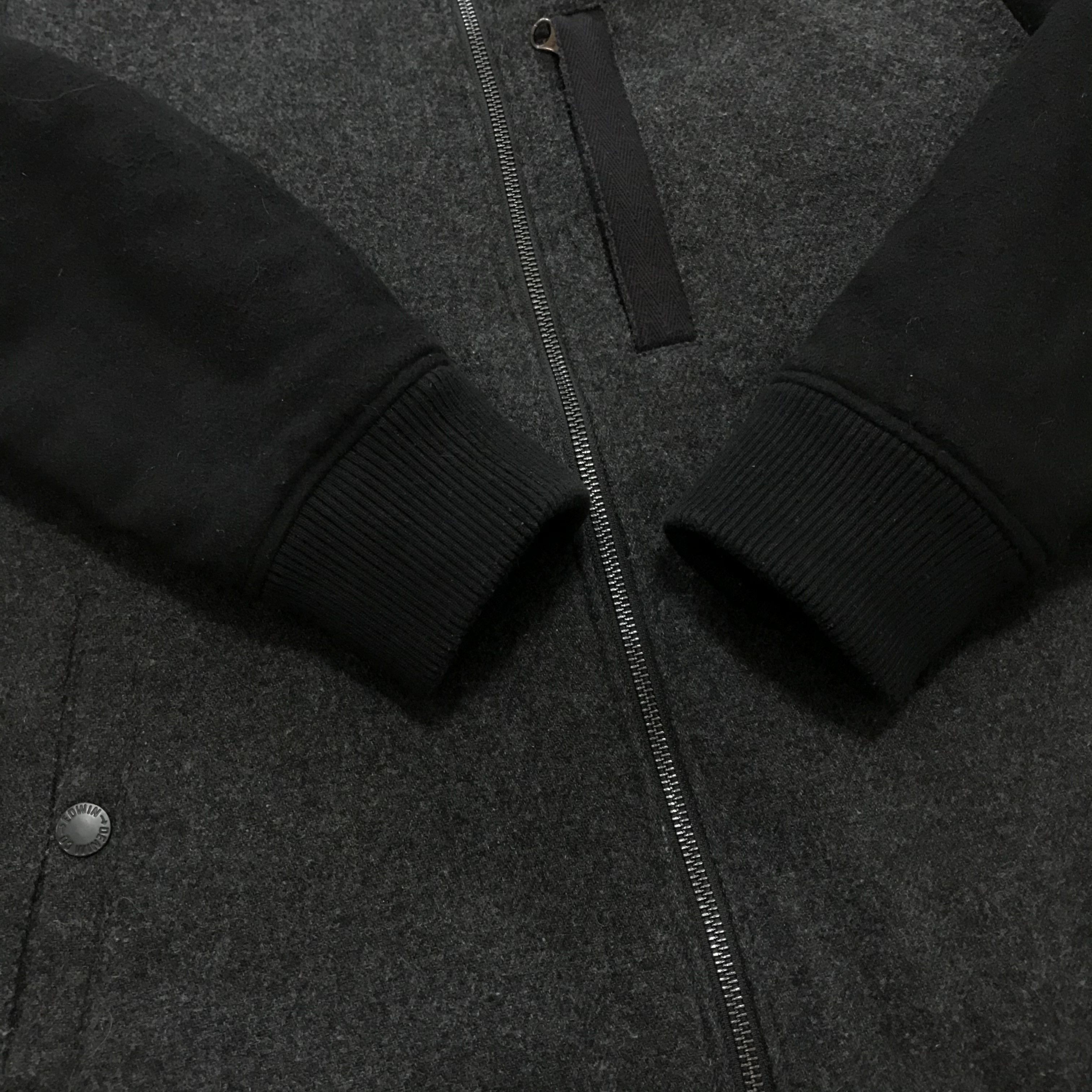 Edwin EDWIN Baller Bomber Jacket Wool Black Grey Varsity Quilted Size US L / EU 52-54 / 3 - 9 Thumbnail