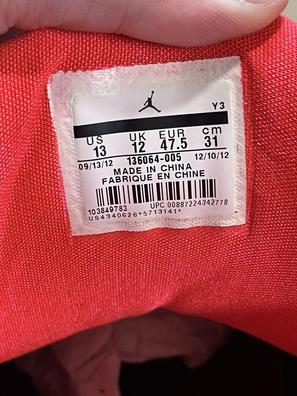 Jordan Brand × Nike Nike Air Jordan 3 Retro Crimson 2013 Size 13 Mens Size US 13 / EU 46 - 7 Thumbnail