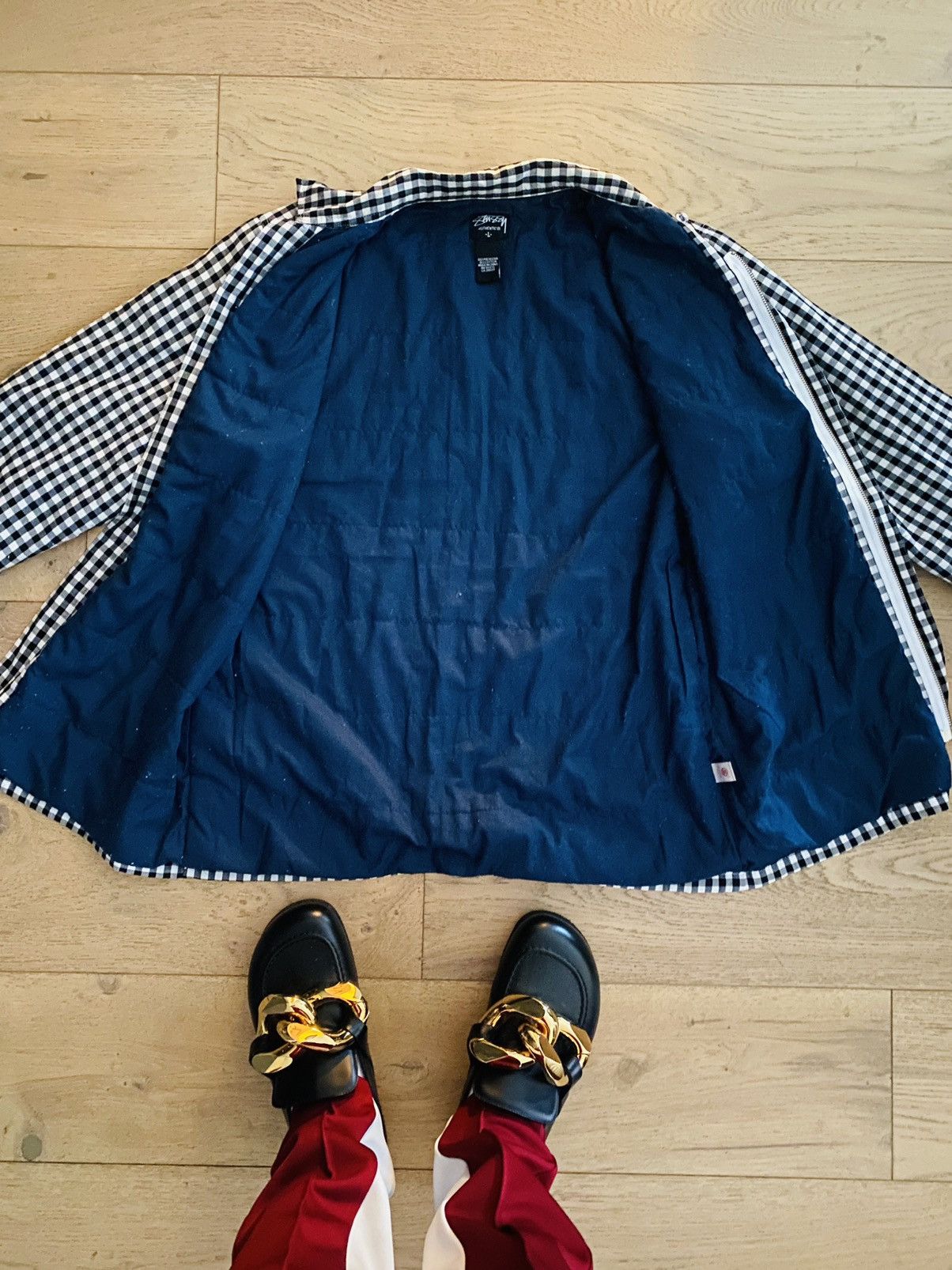Stussy Vintage Stussy B&W checkered jacket shirt shacket sz L work Size US L / EU 52-54 / 3 - 3 Thumbnail