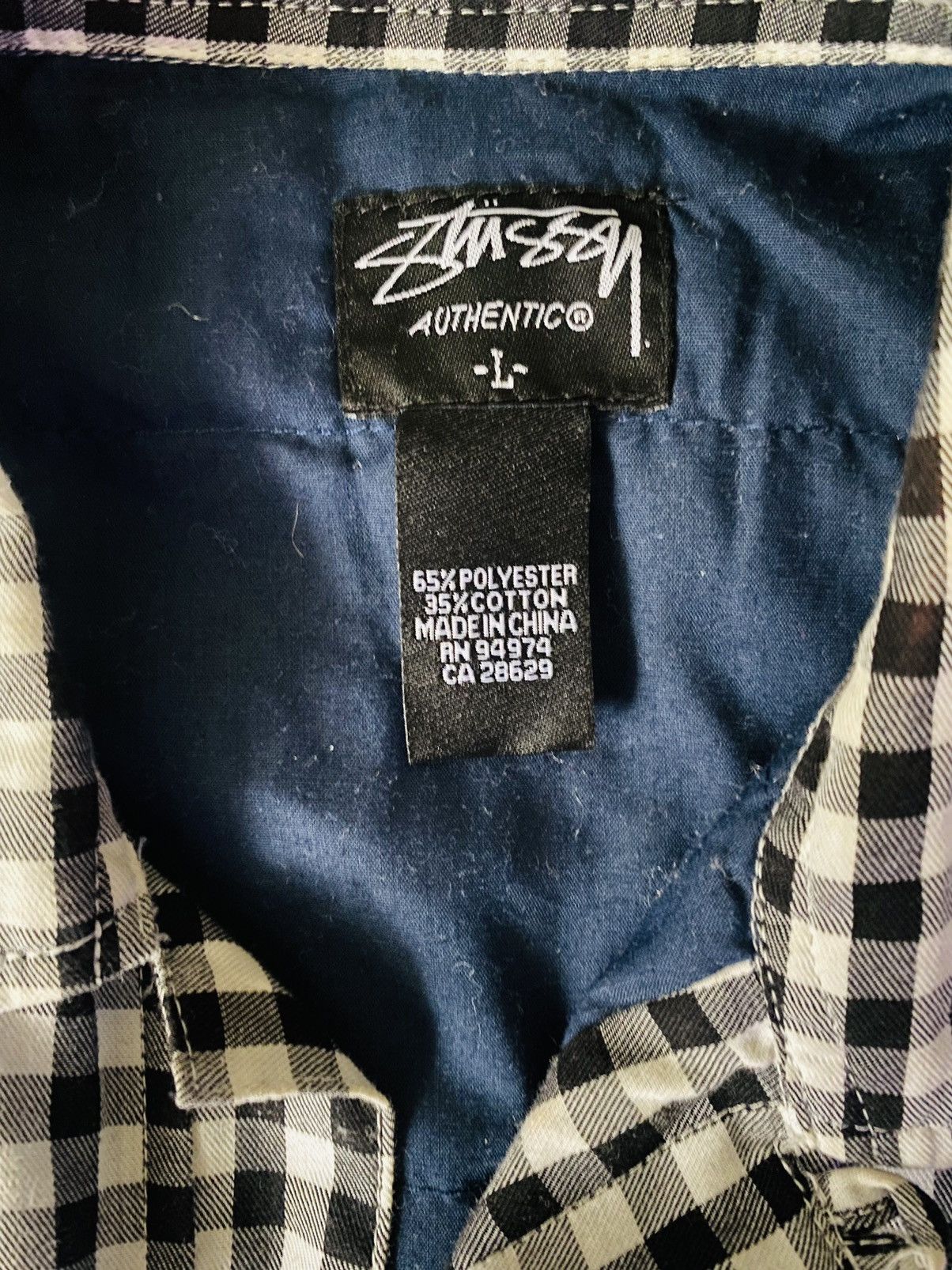 Stussy Vintage Stussy B&W checkered jacket shirt shacket sz L work Size US L / EU 52-54 / 3 - 4 Thumbnail