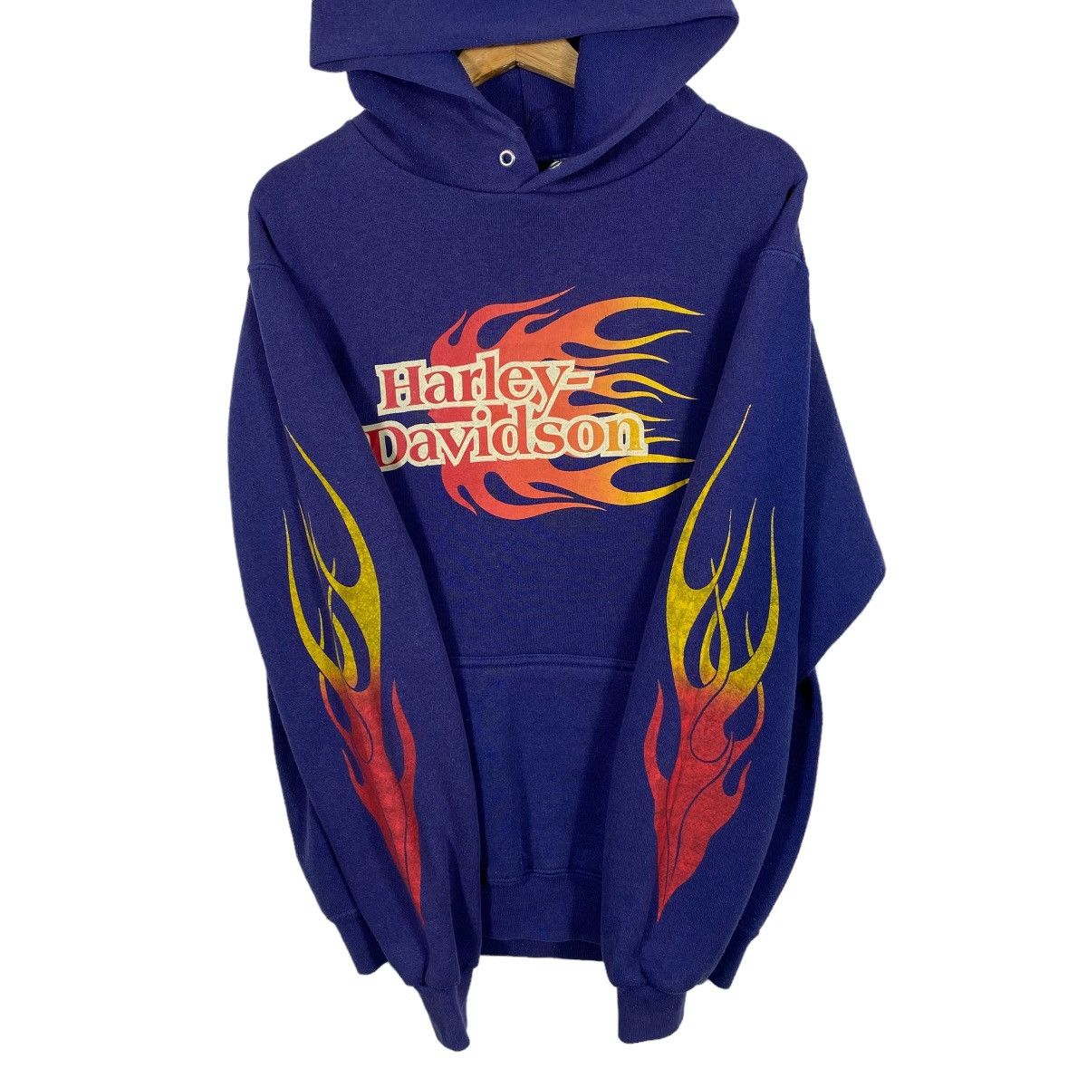 Vintage 90s Harley Davidson Flames Hoodie S Size