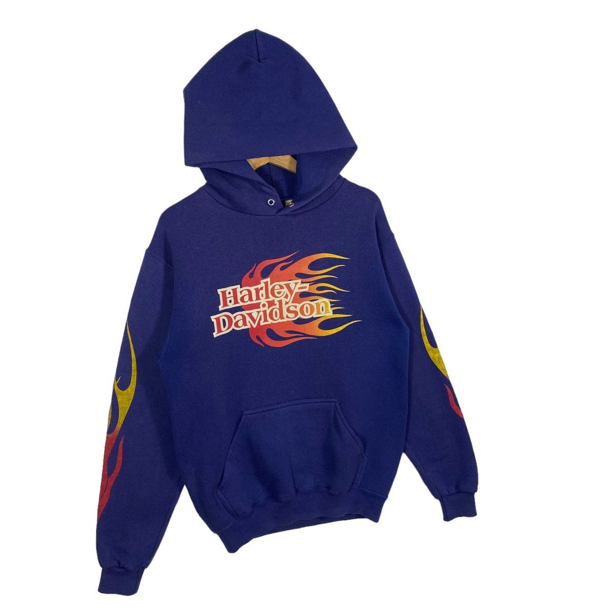 Vintage 90s Harley Davidson Flames Hoodie S Size