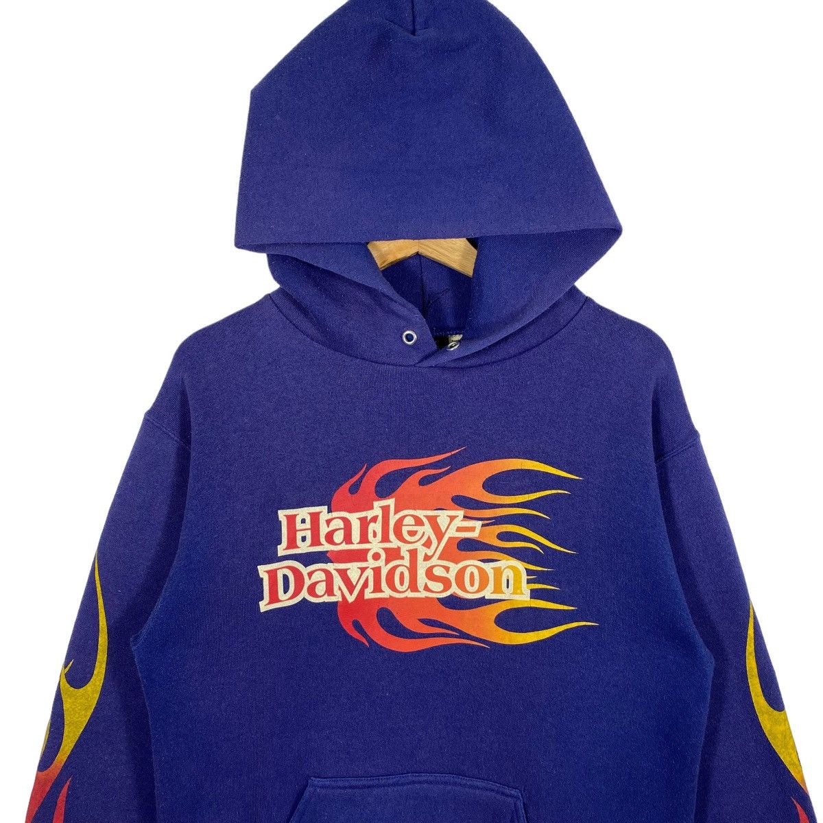 Vintage 90s Harley Davidson Flames Hoodie S Size