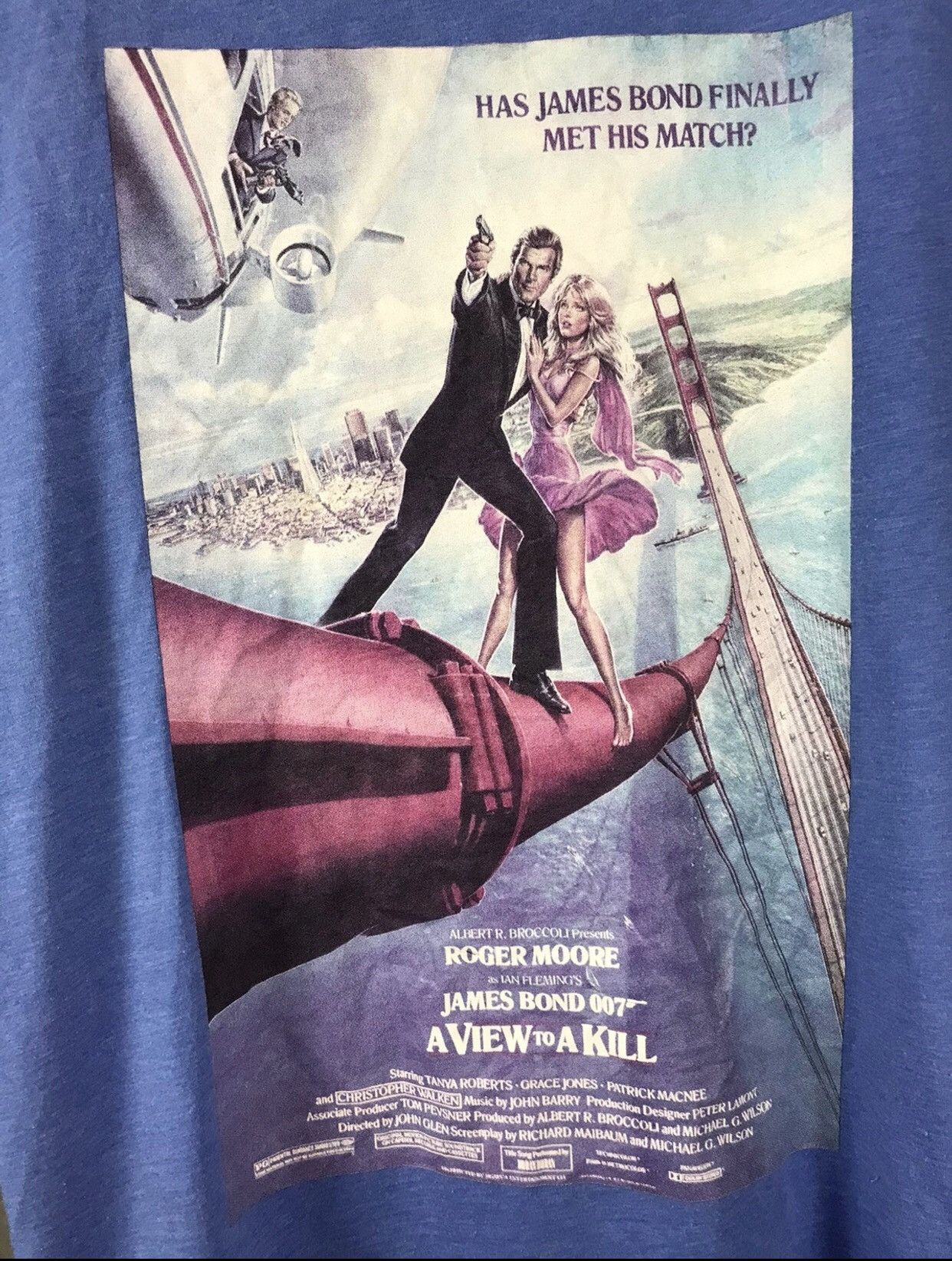 Other Vintage 007 Movie Blue Tee Size US L / EU 52-54 / 3 - 3 Thumbnail