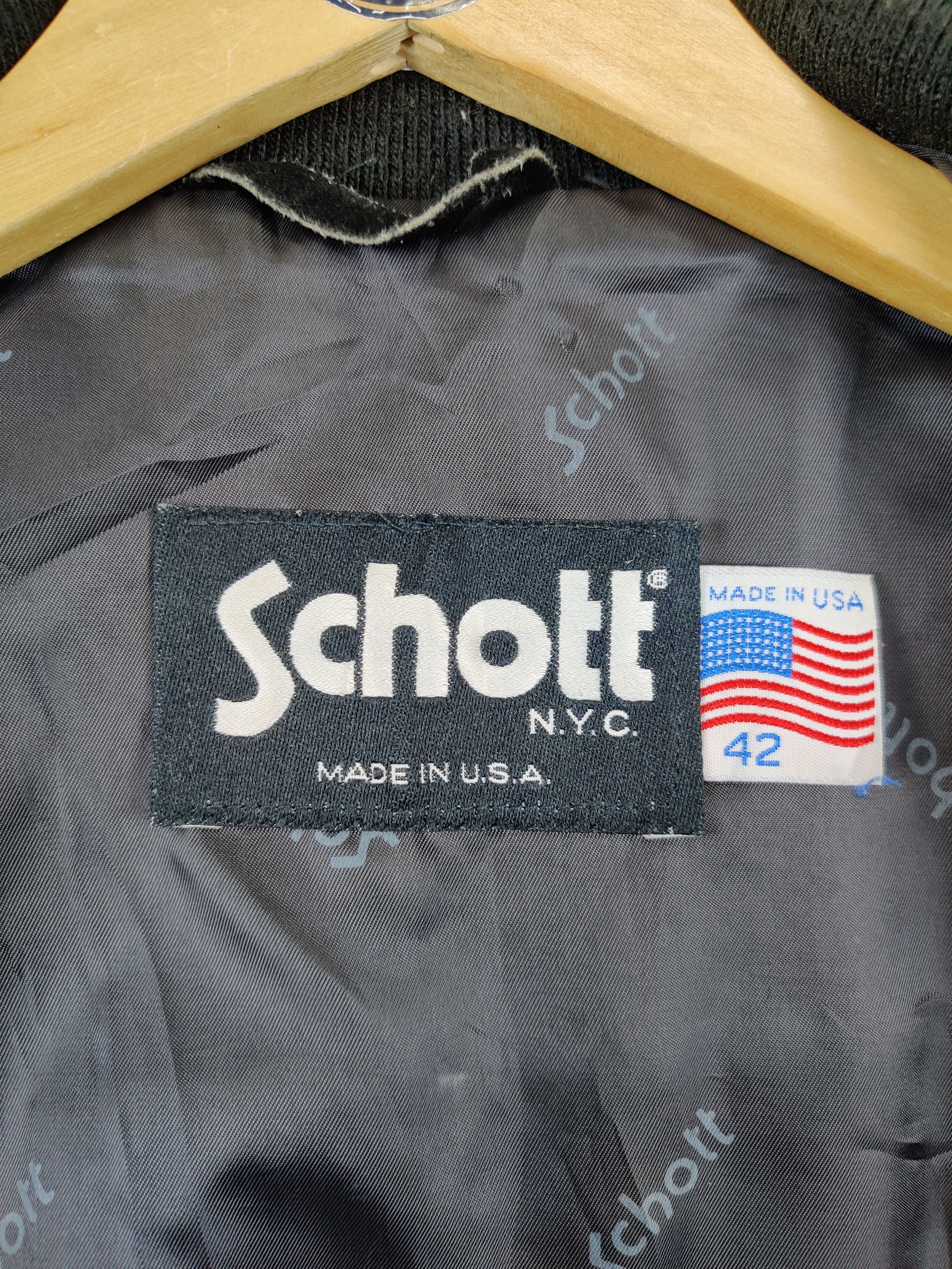 Schott Vintage 90s Schott NYC Bomber Leather Jacket Size US L / EU 52-54 / 3 - 9 Thumbnail