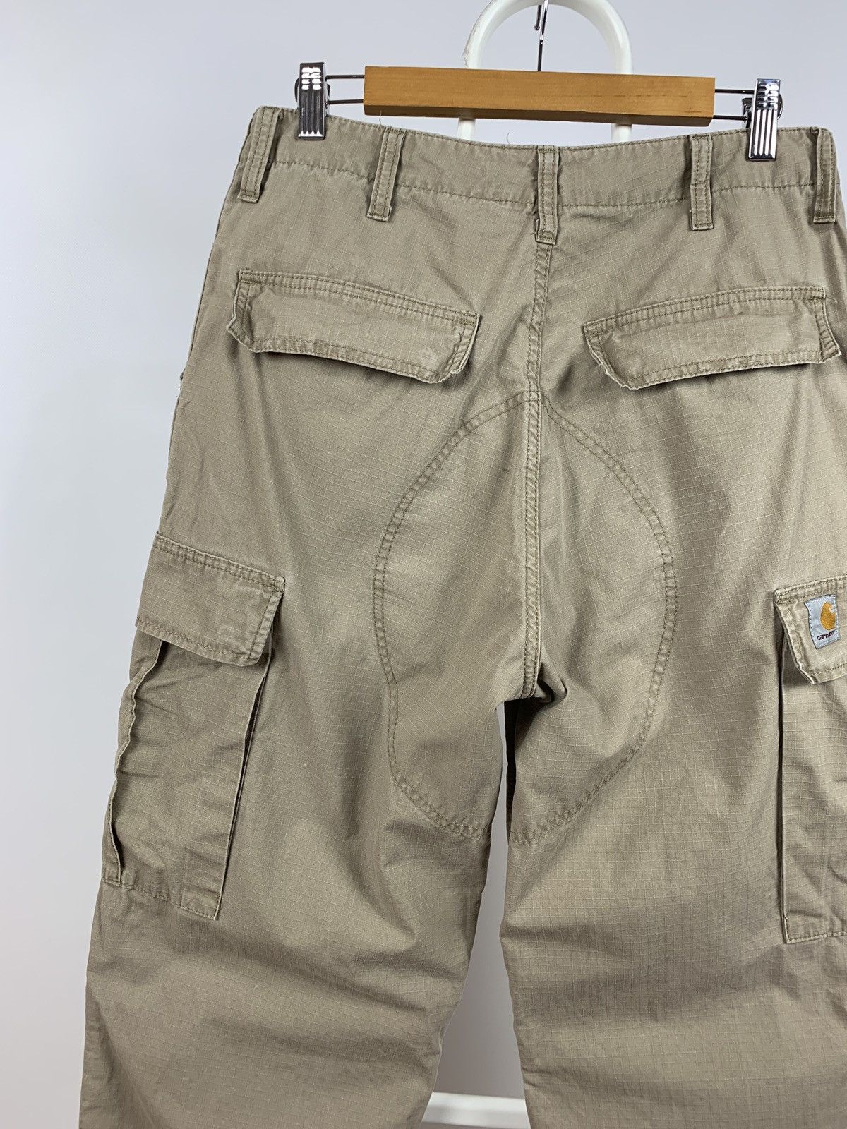 Carhartt Vintage Carhartt WIP Beige Cargo Pants Travis Style Size US 31 - 11 Thumbnail