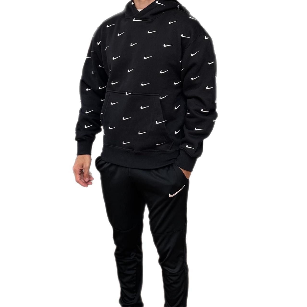 Nike Black Nike NRG All Over Swoosh Hoodie Grailed