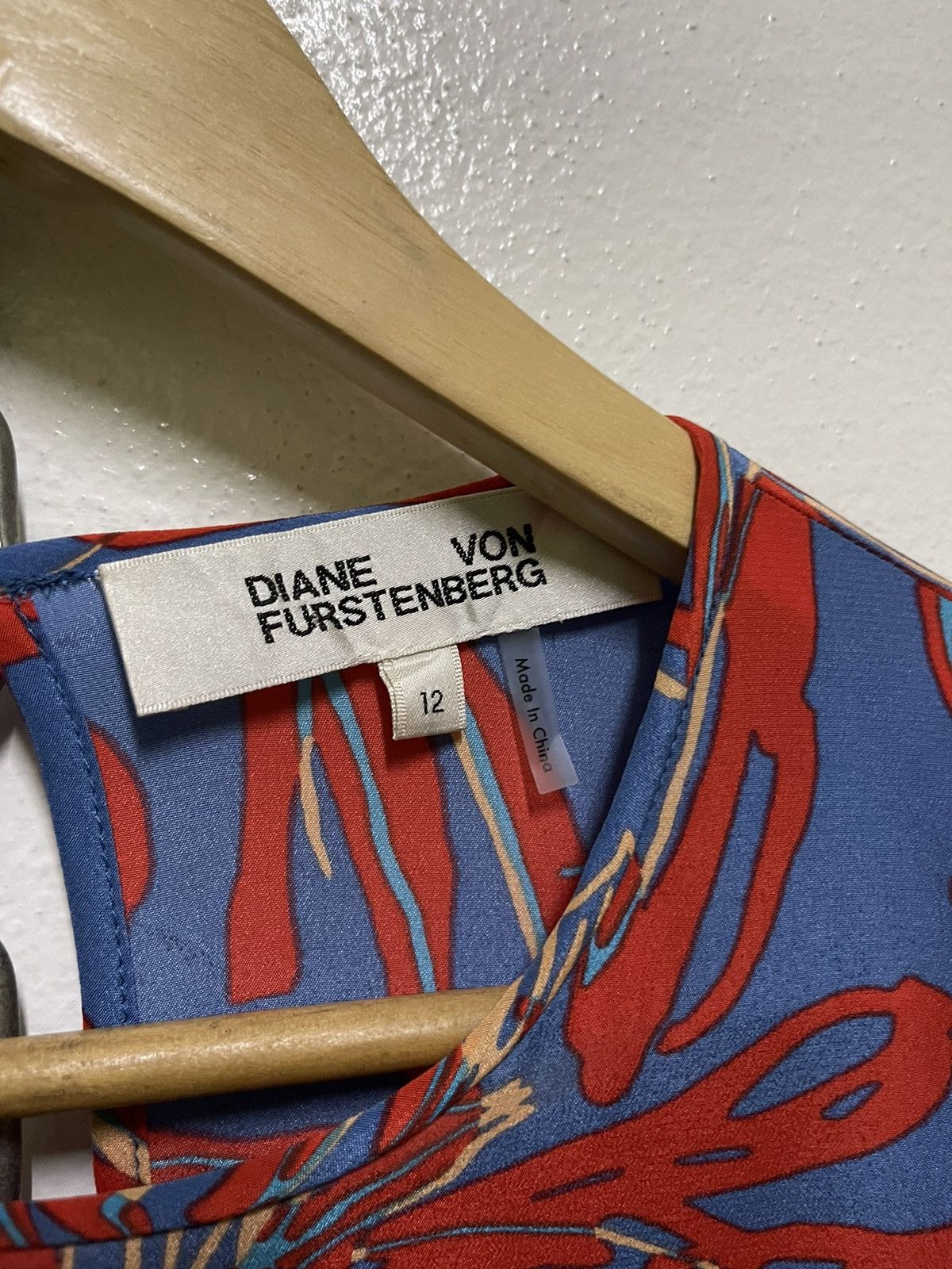 Diane von Furstenberg DVF Abstract Printed Dress Silk Size XL / US 12-14 / IT 48-50 - 8 Thumbnail