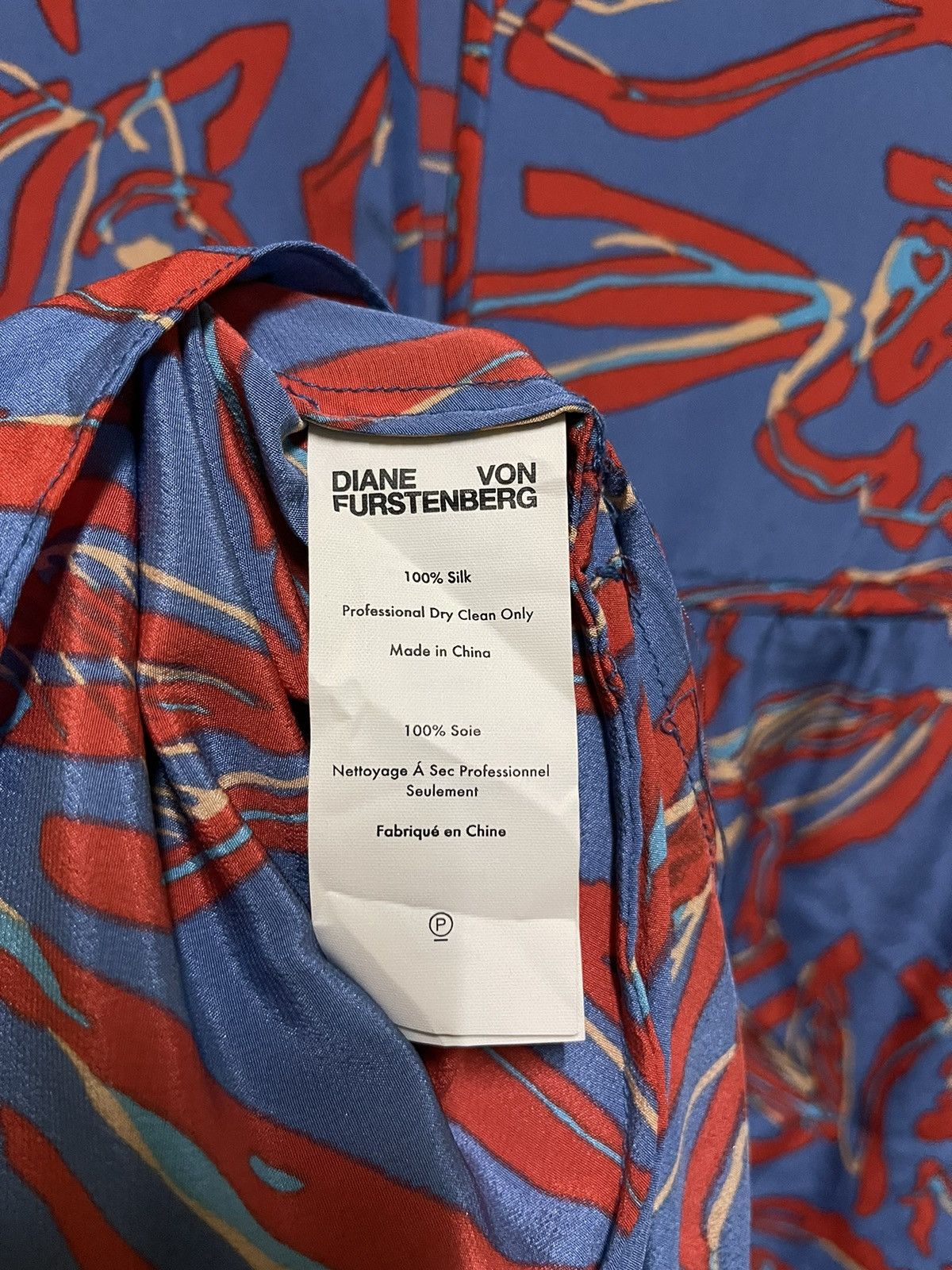 Diane von Furstenberg DVF Abstract Printed Dress Silk Size XL / US 12-14 / IT 48-50 - 13 Thumbnail