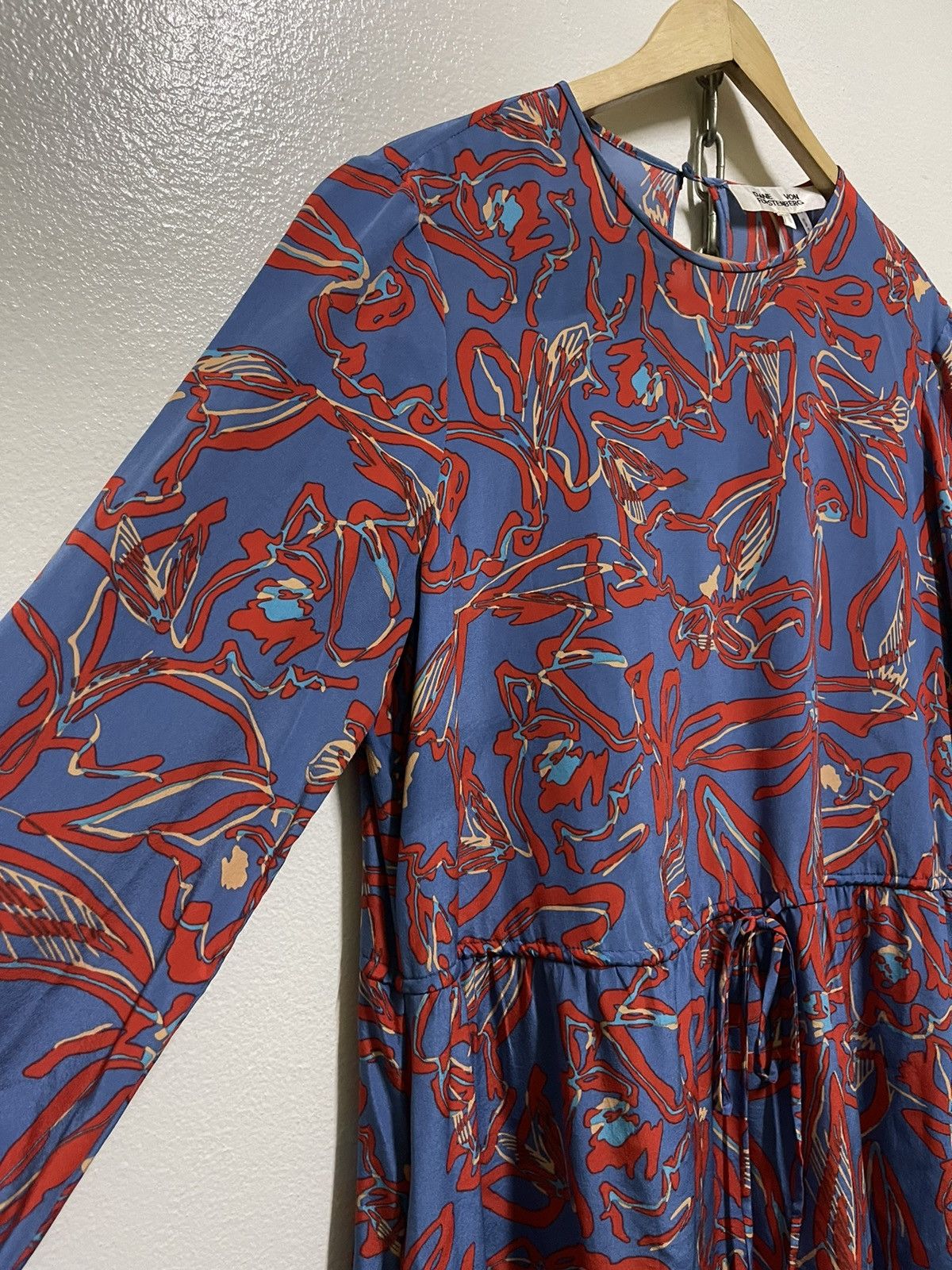 Diane von Furstenberg DVF Abstract Printed Dress Silk Size XL / US 12-14 / IT 48-50 - 2 Thumbnail