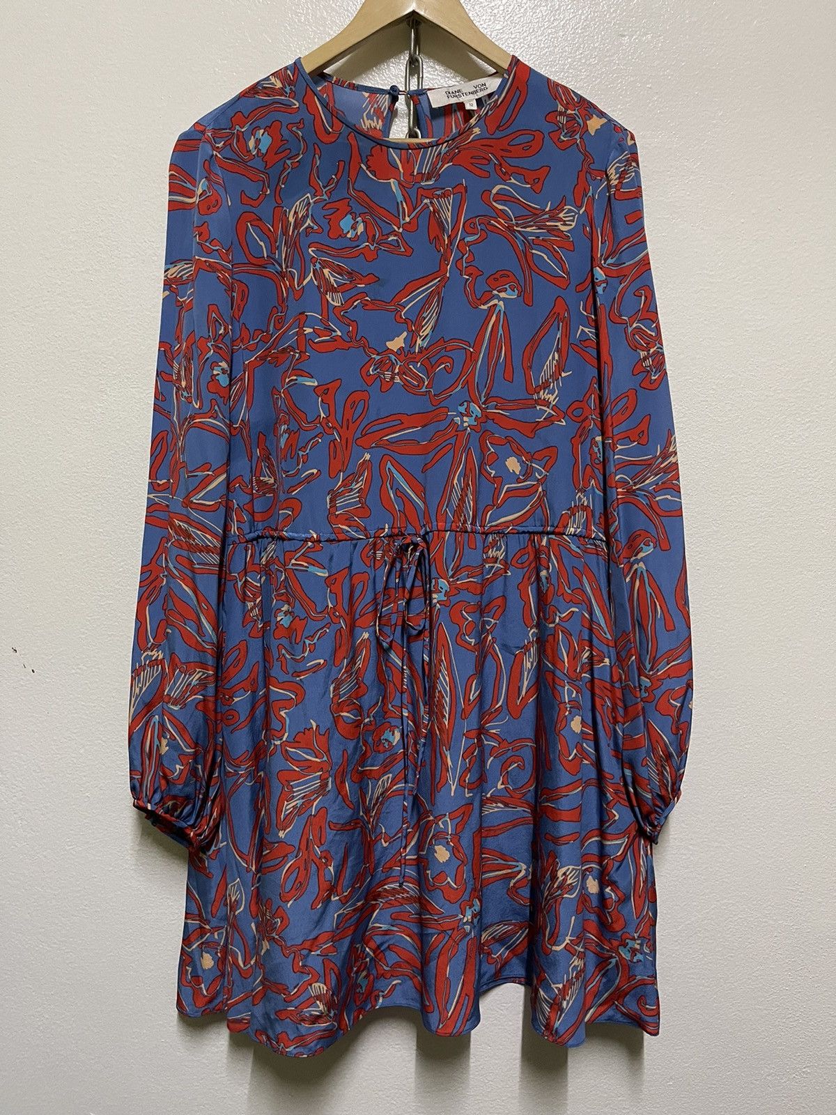 image of Diane Von Furstenberg Dvf Abstract Printed Dress Silk, Women's (Size XL)