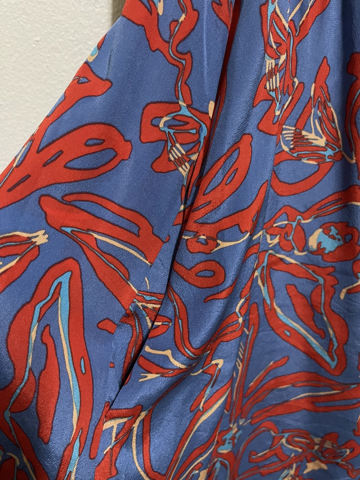 Diane von Furstenberg DVF Abstract Printed Dress Silk Size XL / US 12-14 / IT 48-50 - 4 Thumbnail