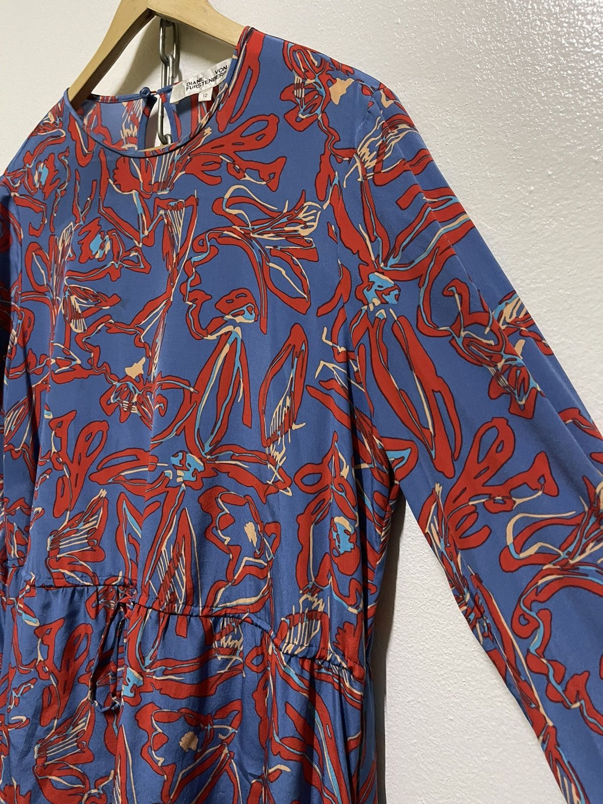Diane von Furstenberg DVF Abstract Printed Dress Silk Size XL / US 12-14 / IT 48-50 - 5 Thumbnail