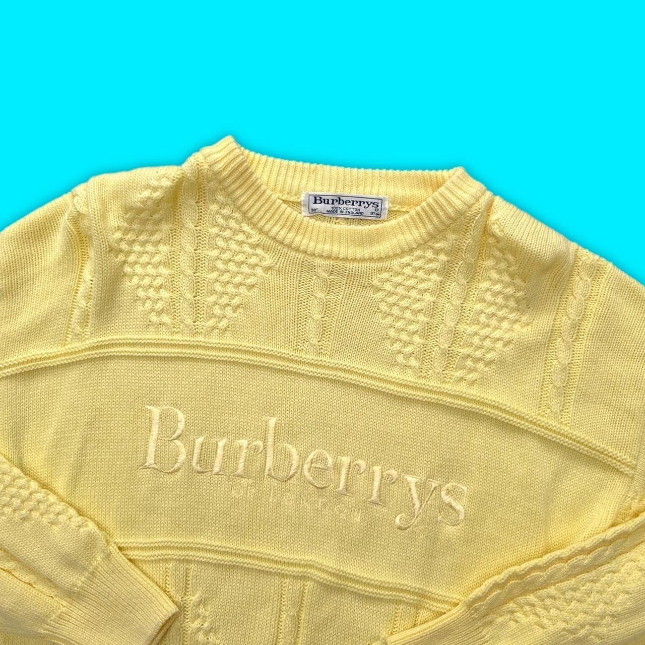 image of Vintage Yellow Burberry Cable Knit, Men's (Size Large)