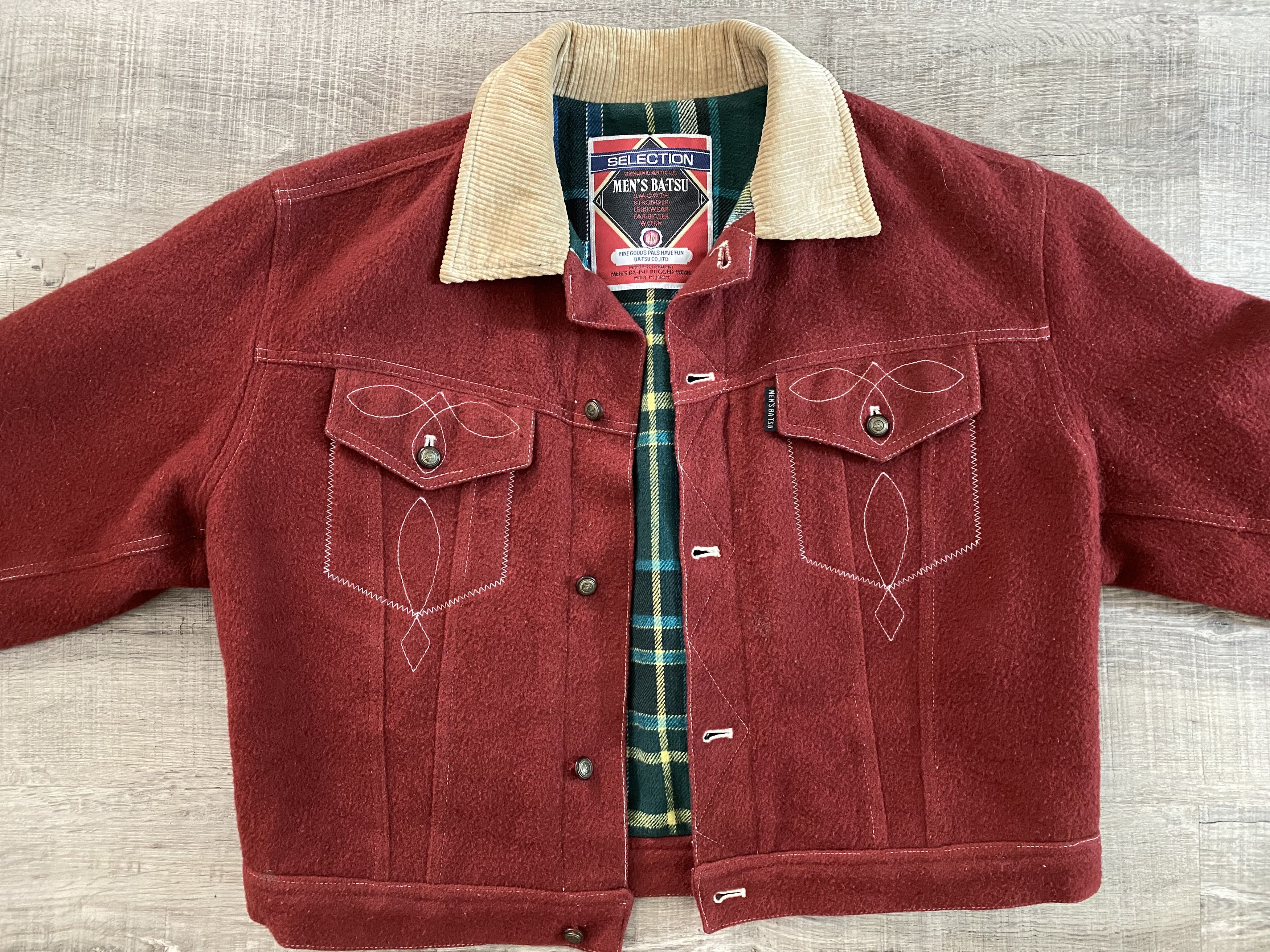 Japanese Brand BA-TSU Mens Batsu Japan Navajo Classic Cropped Wool Jacket Size US S / EU 44-46 / 1 - 1 Thumbnail