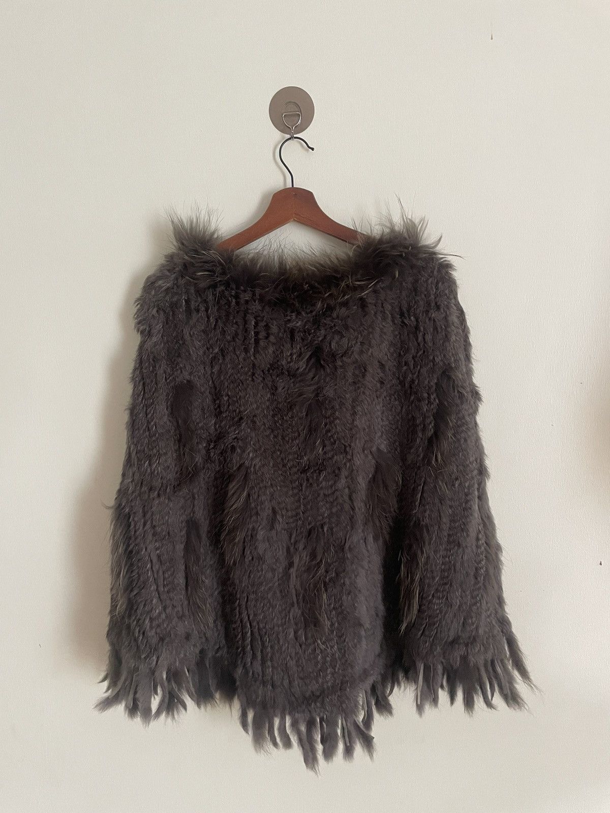 Enchantment Enchantement Rabbit Raccoon Fur Poncho Size ONE SIZE - 2 Thumbnail