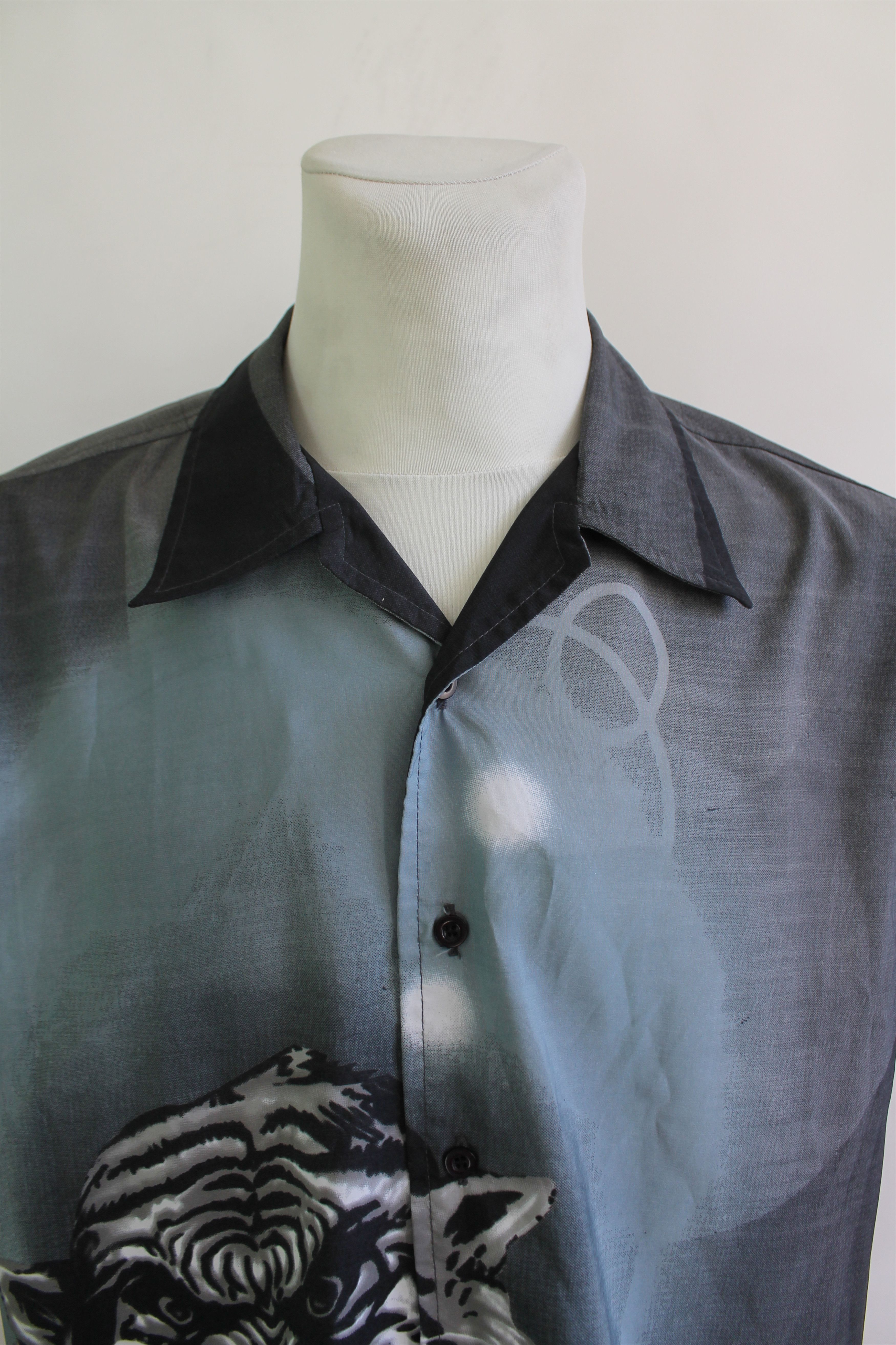 Vintage Y2K 00's Earthquake Vintage Tiger Shirt Short Sleeve Crazy Size US L / EU 52-54 / 3 - 4 Thumbnail