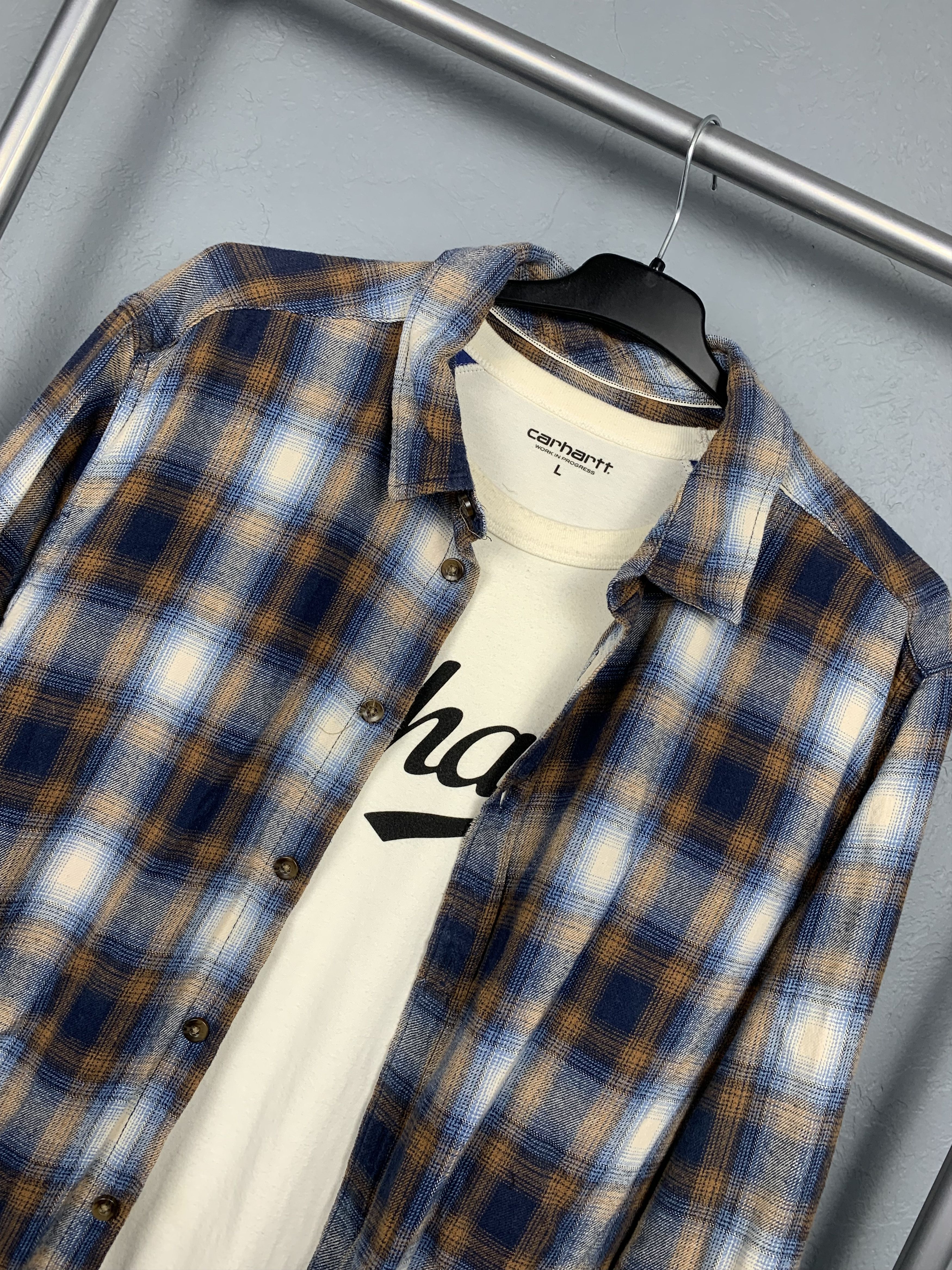 Flannel Vintage Flannel Plaid Shirt Travis style Size US XL / EU 56 / 4 - 2 Thumbnail