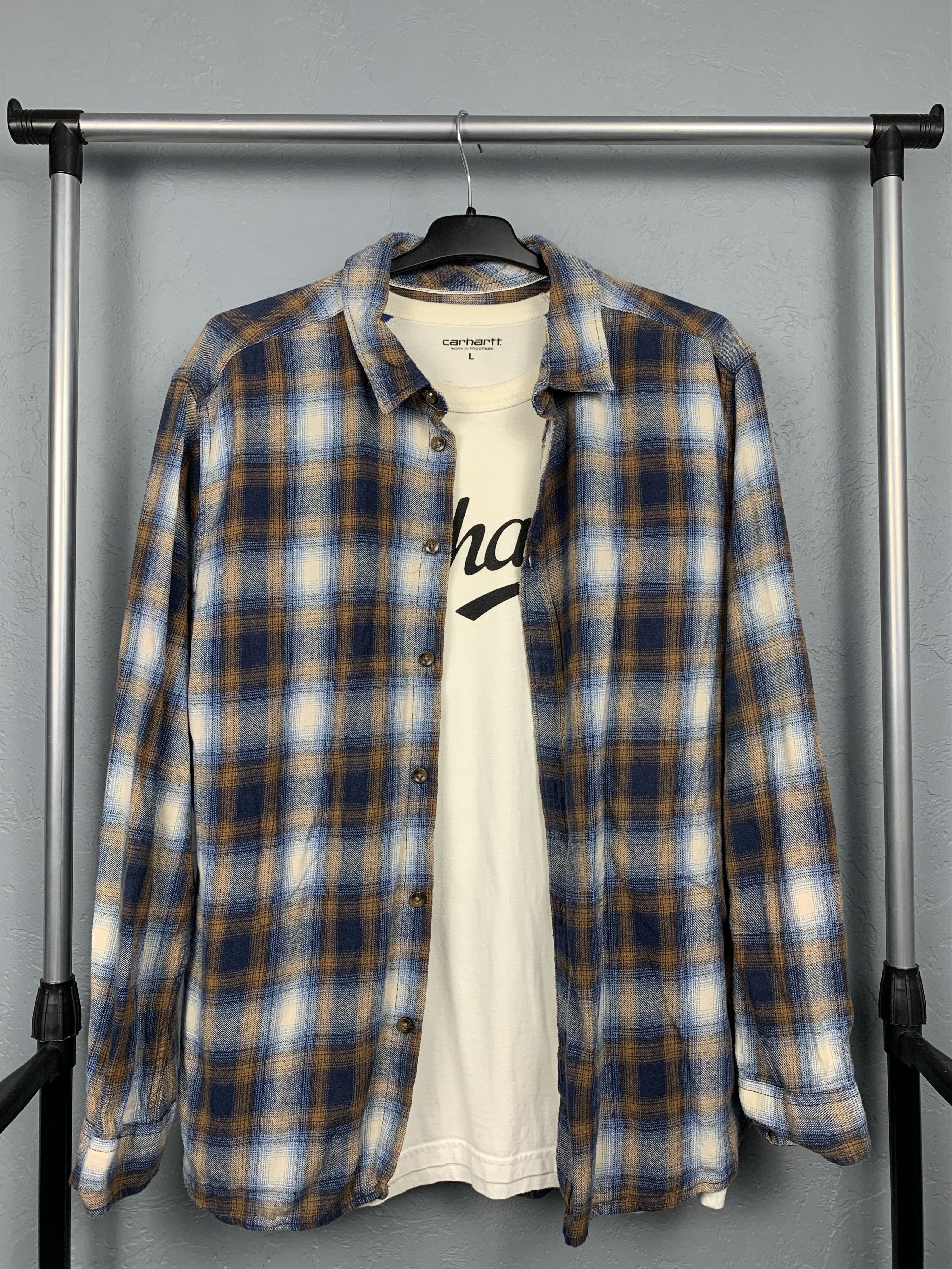 Flannel Vintage Flannel Plaid Shirt Travis style Size US XL / EU 56 / 4 - 1 Thumbnail